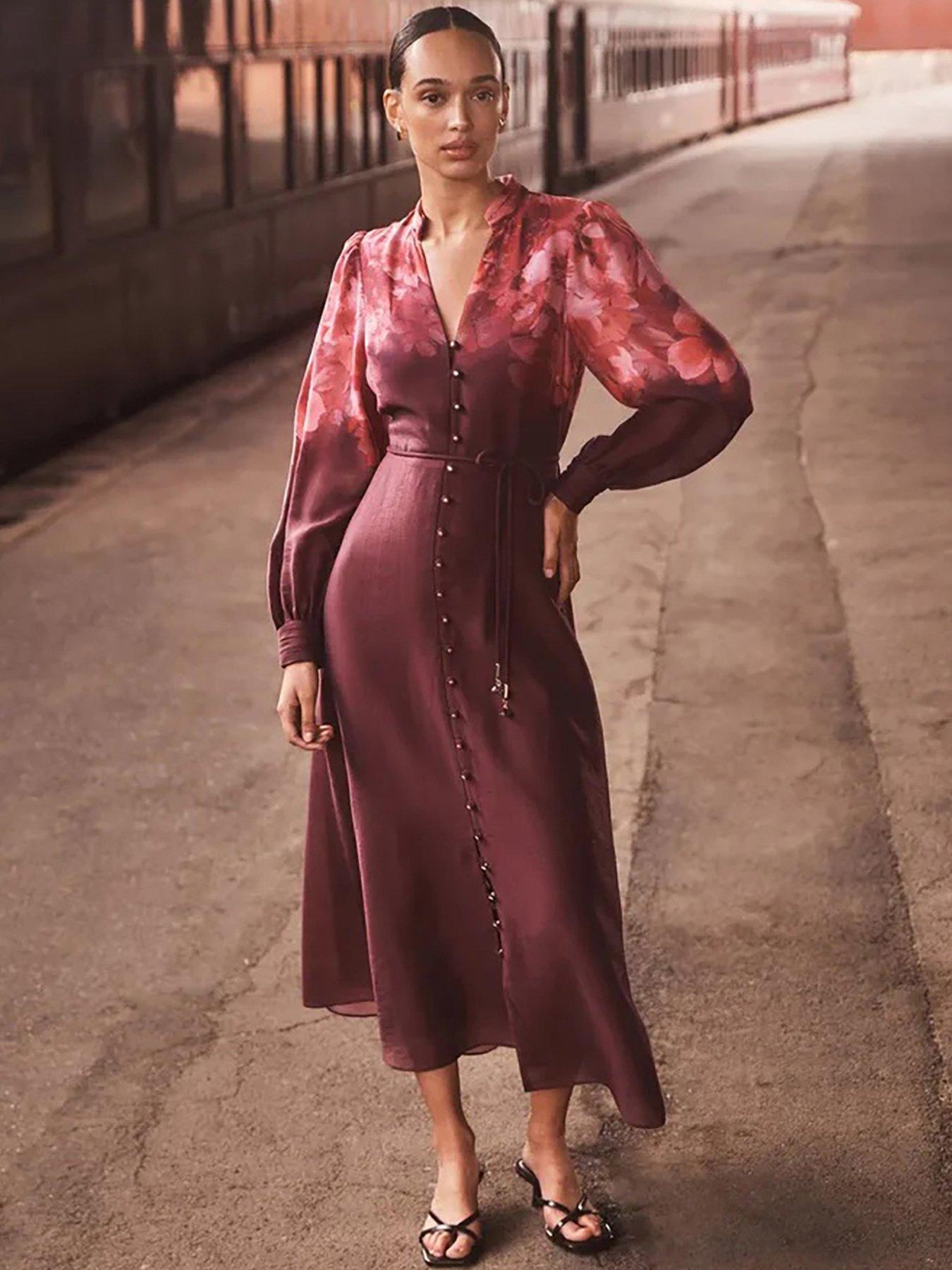 front image of forever-new-camilla-long-sleeve-printed-midi-dress-multi