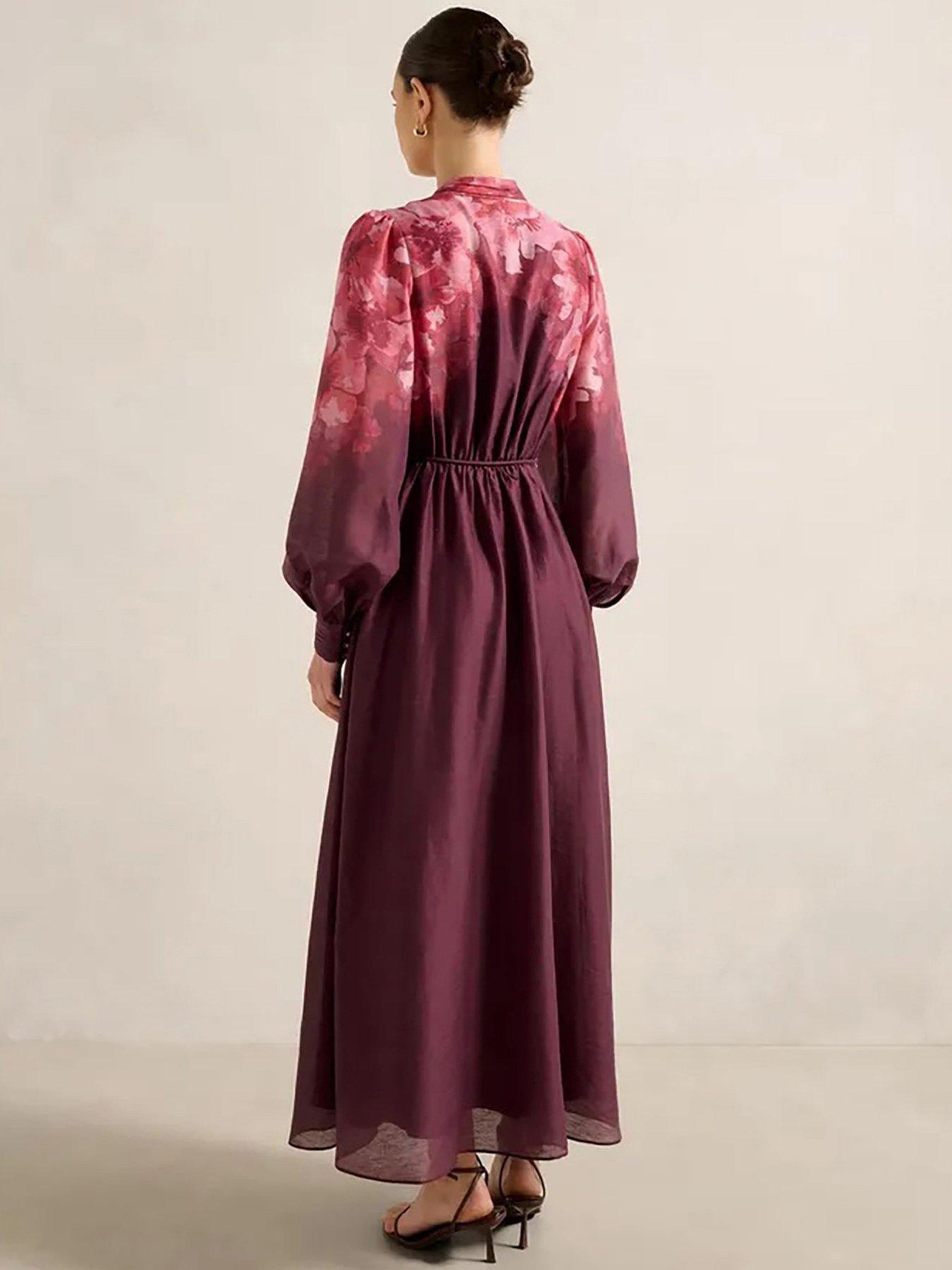  image of forever-new-camilla-long-sleeve-printed-midi-dress-multi