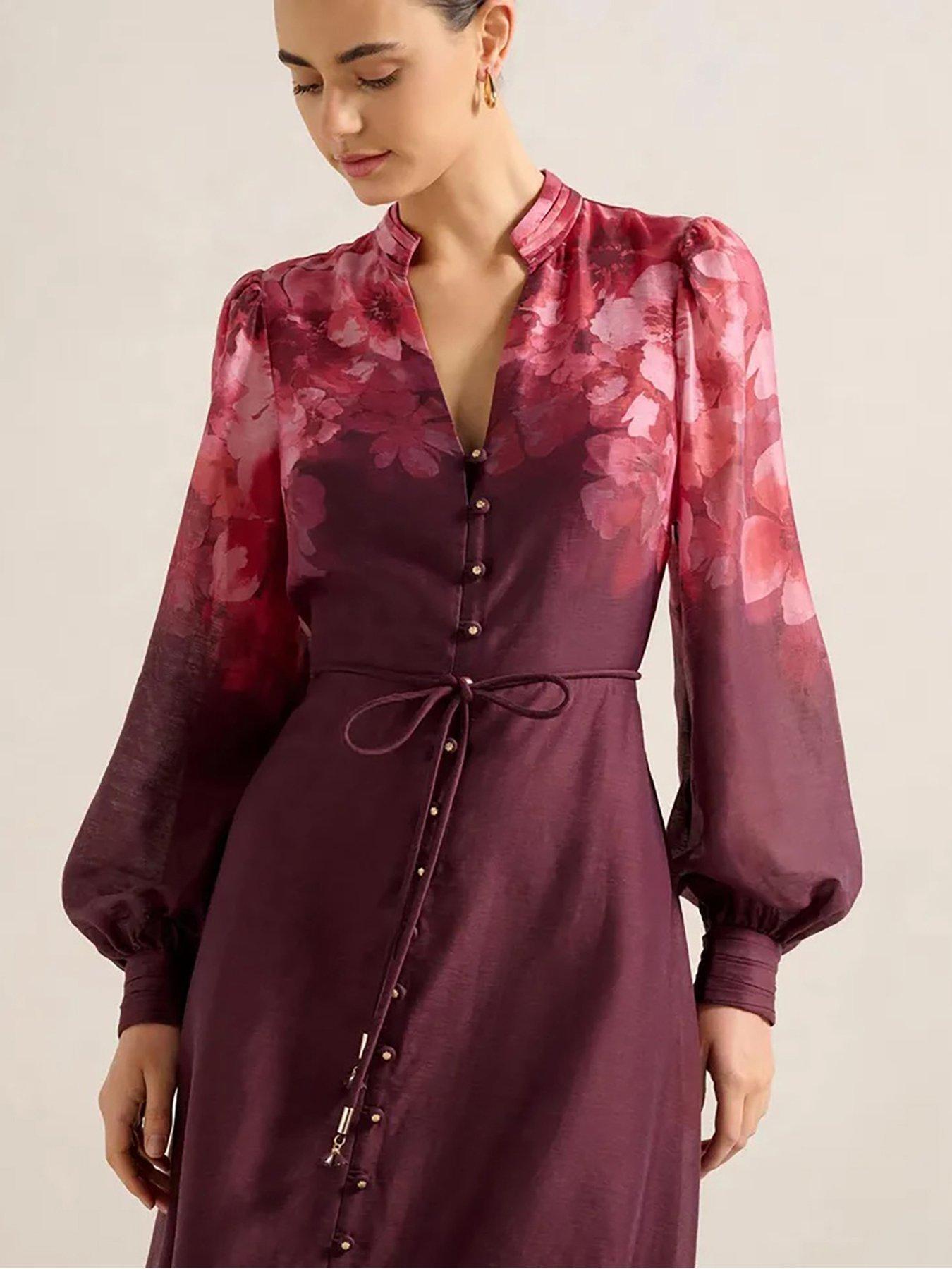  image of forever-new-camilla-long-sleeve-printed-midi-dress-multi