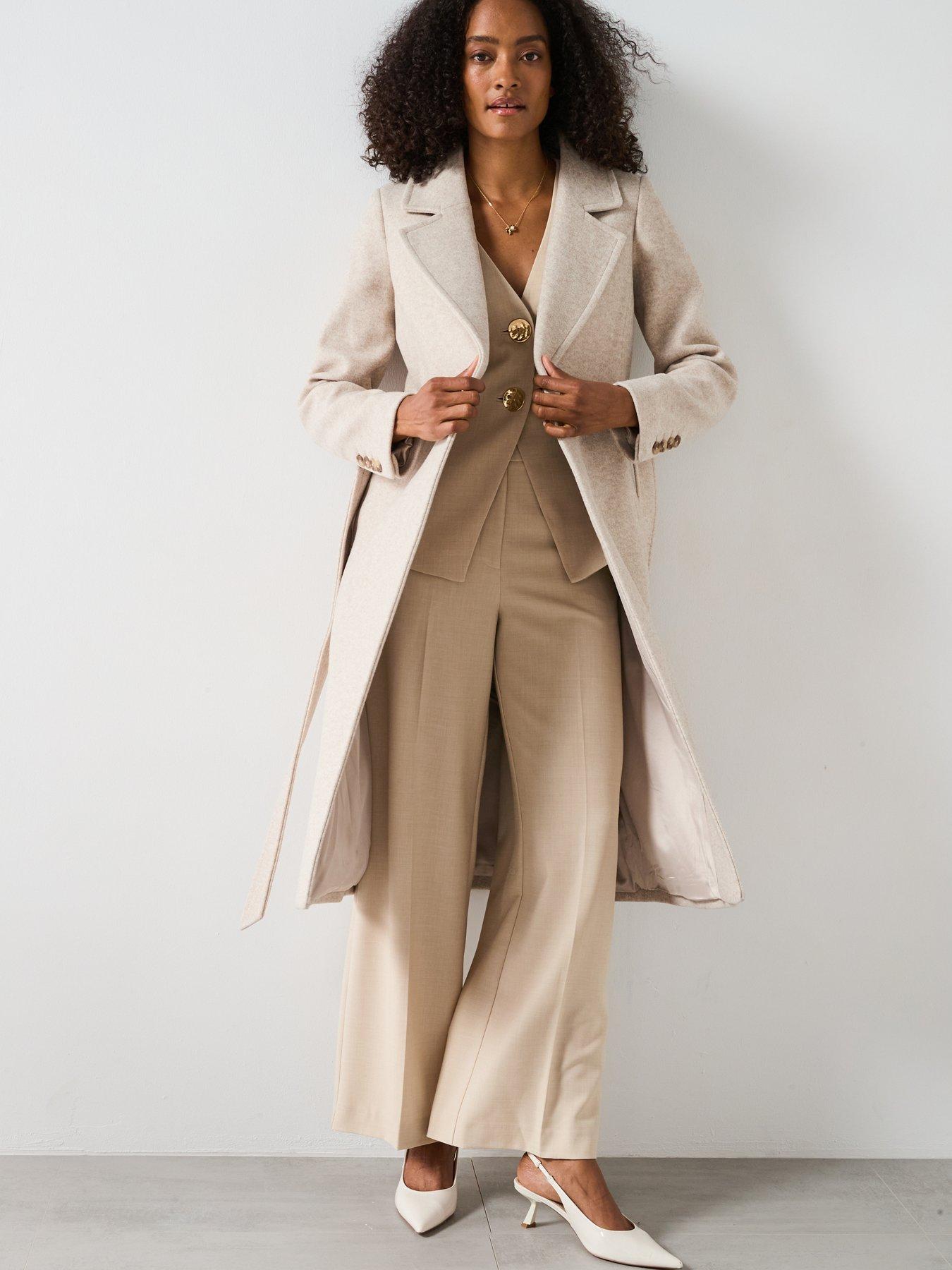  image of forever-new-monica-fur-collar-wrap-coat-beige