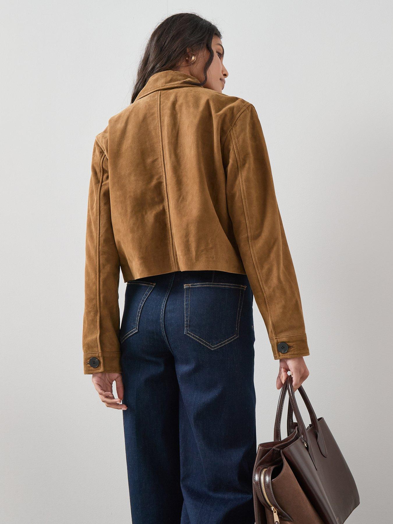 Image 2 of 6 of The Very Collection Suede Jacket - Brown