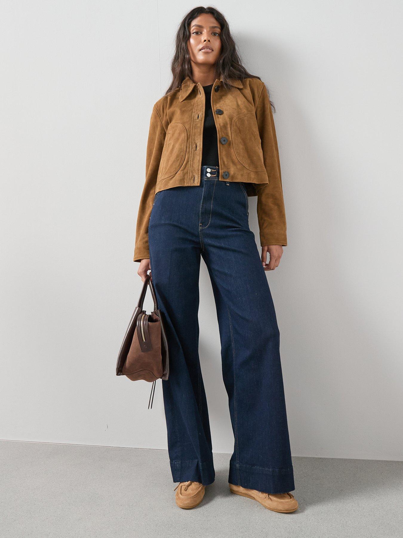 Image 3 of 6 of The Very Collection Suede Jacket - Brown