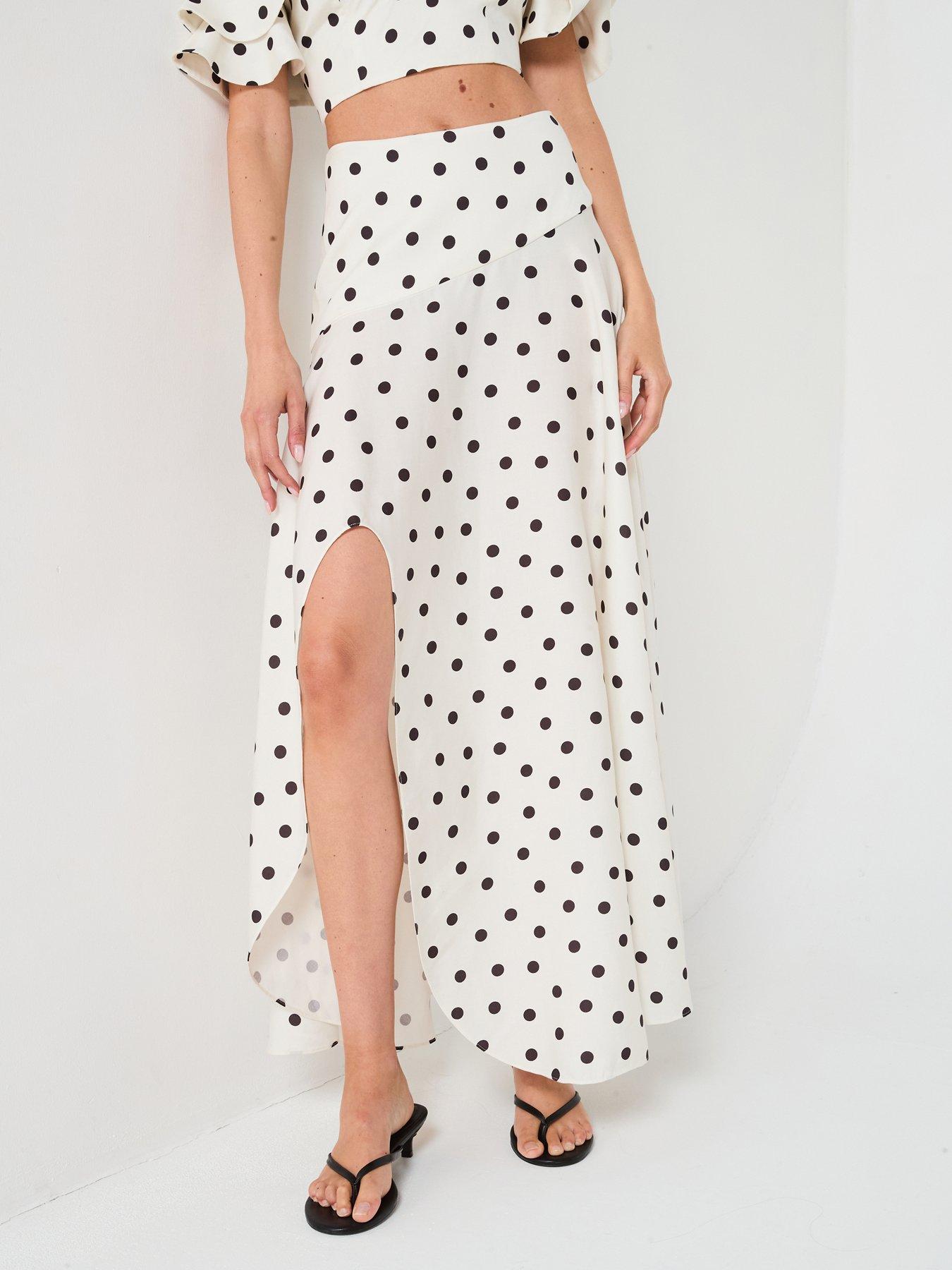 Forever New Indiana Polka Dot Midi Skirt - Cream