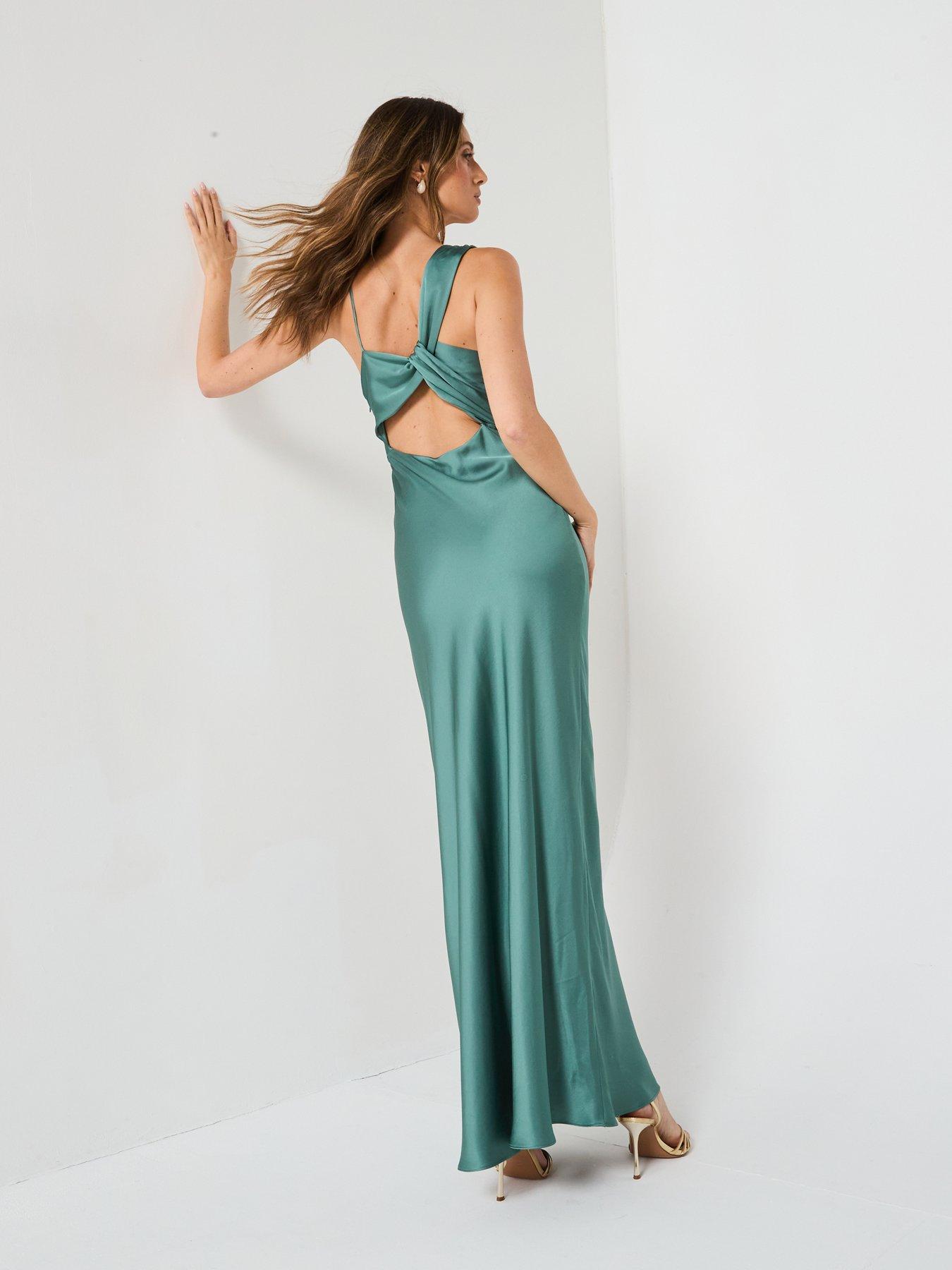 Image 3 of 6 of Forever New Elle Satin Maxi&nbsp; Dress - Green