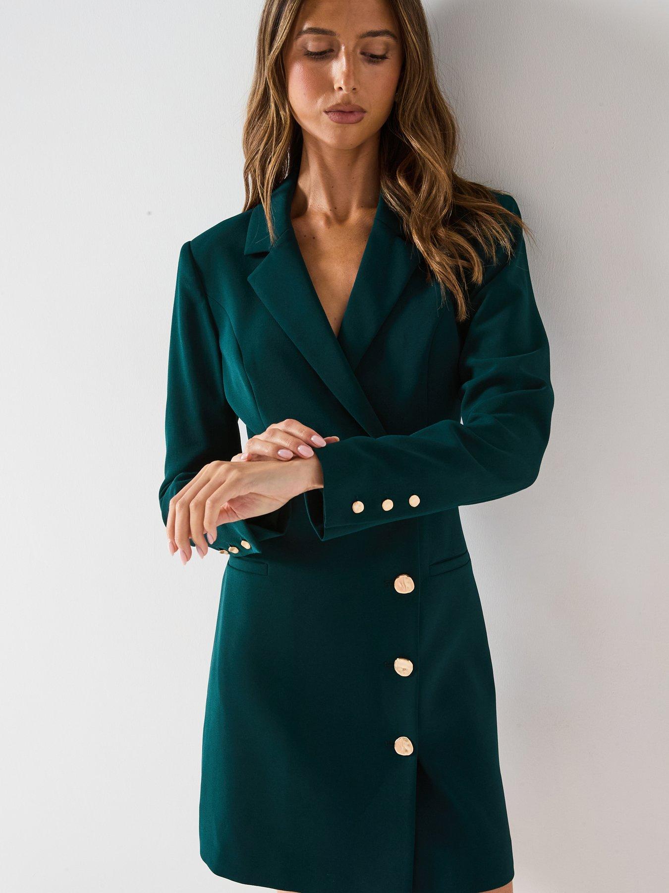  image of forever-new-billie-wrap-blazer-dress-green
