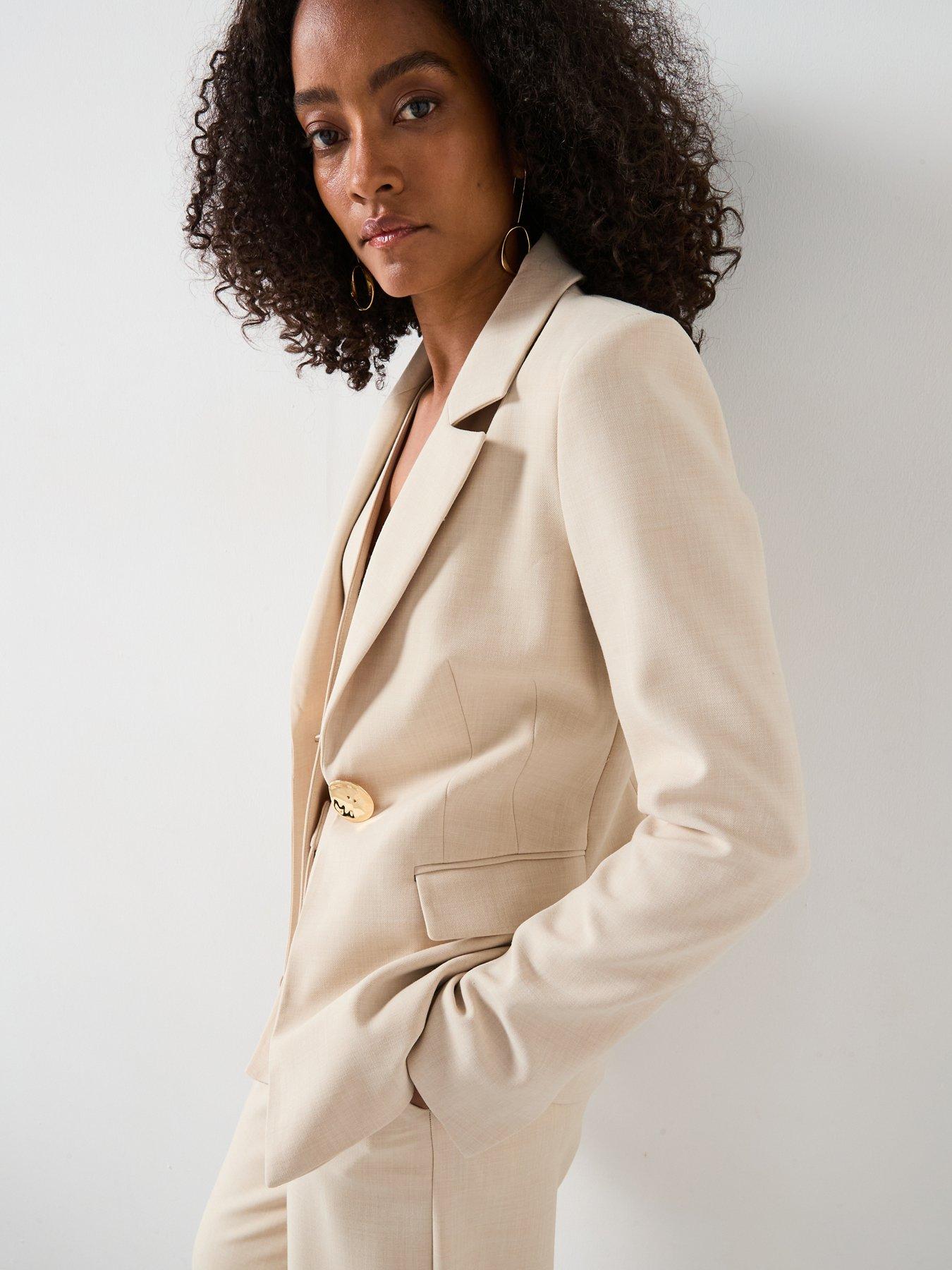 Image 4 of 6 of Forever New Lulu Gold Button Blazer