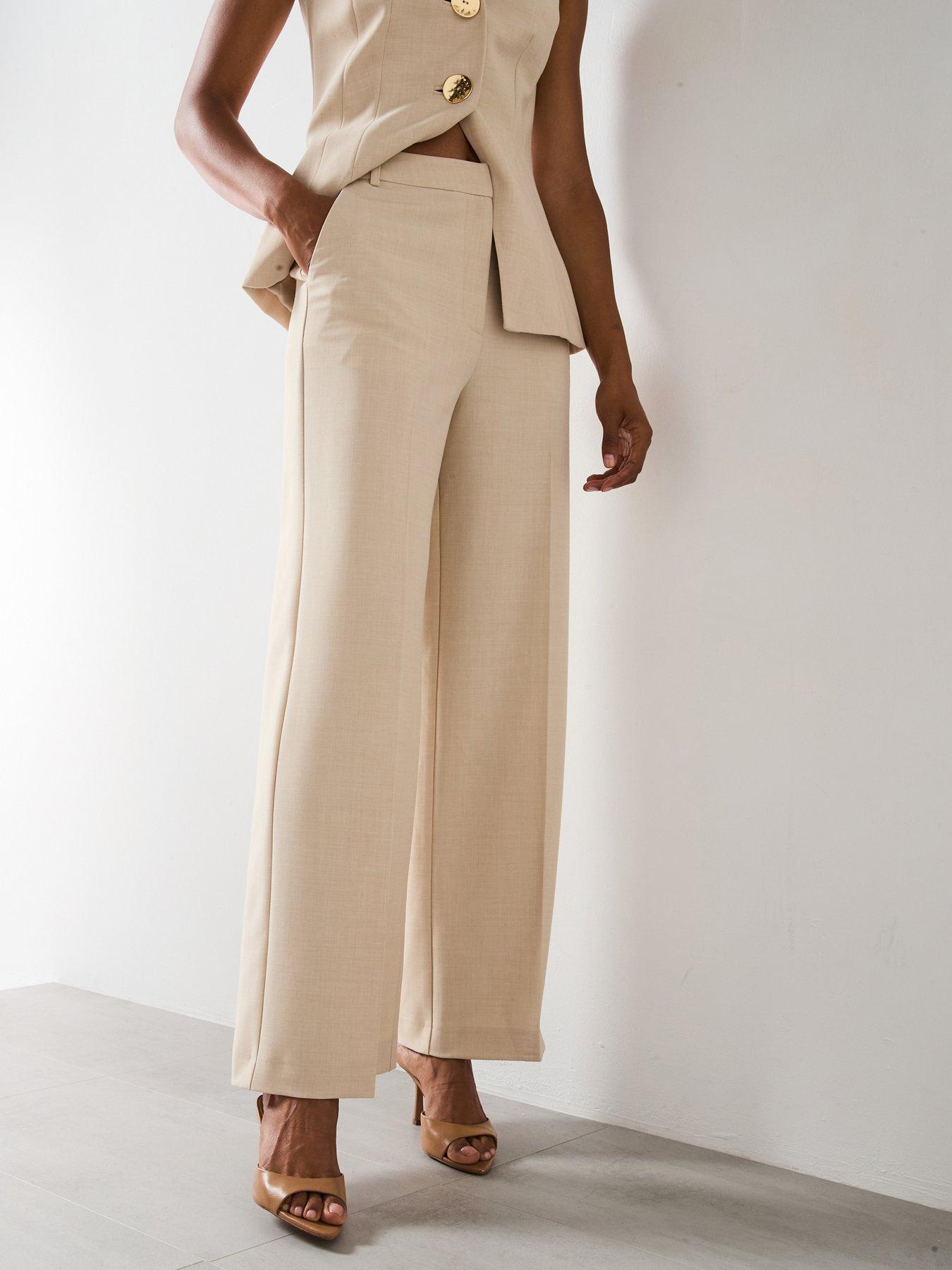 undefined Lulu Wide Leg Pant - Cream