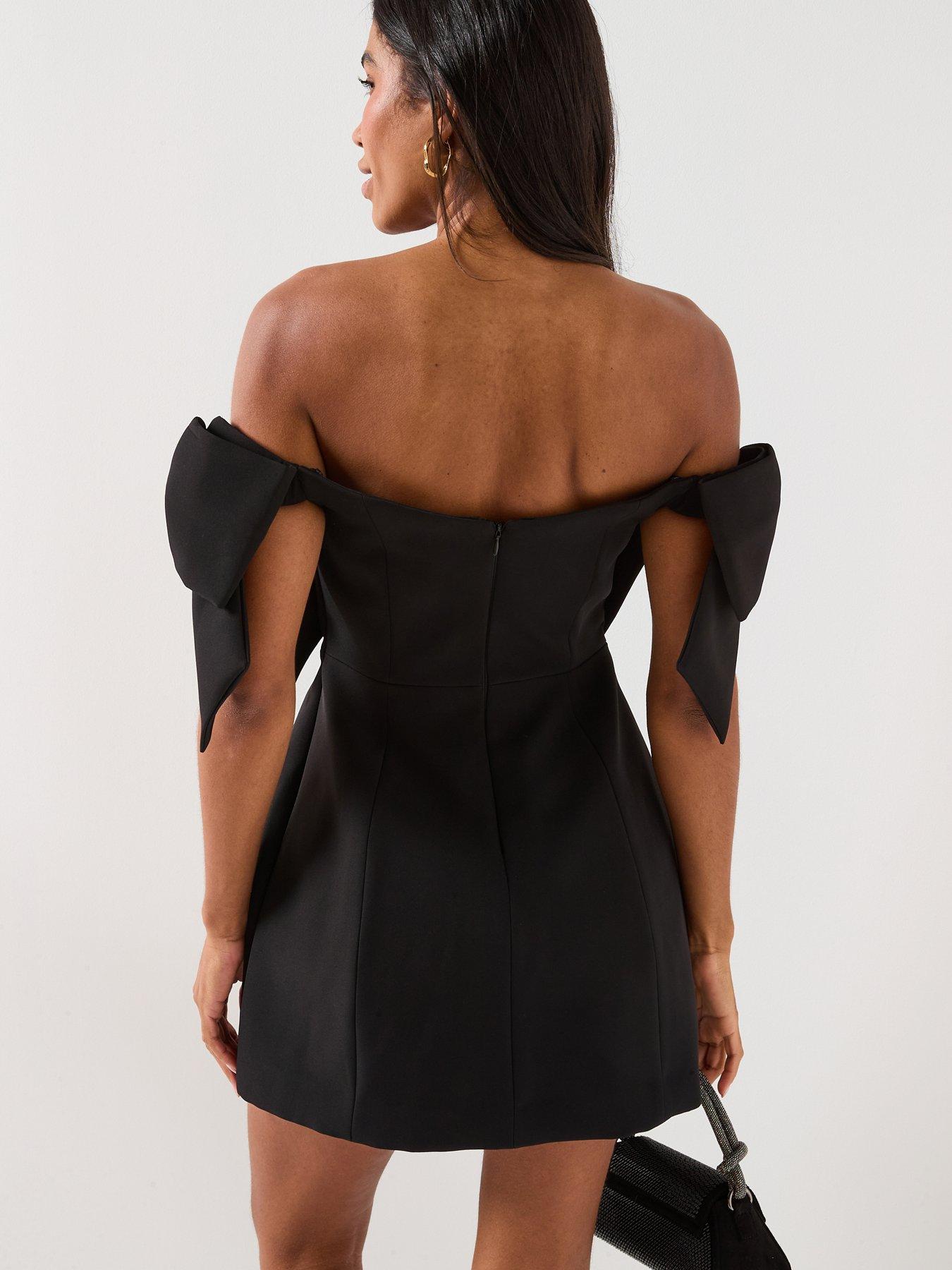  image of forever-new-adalyn-mini-bow-dress-black