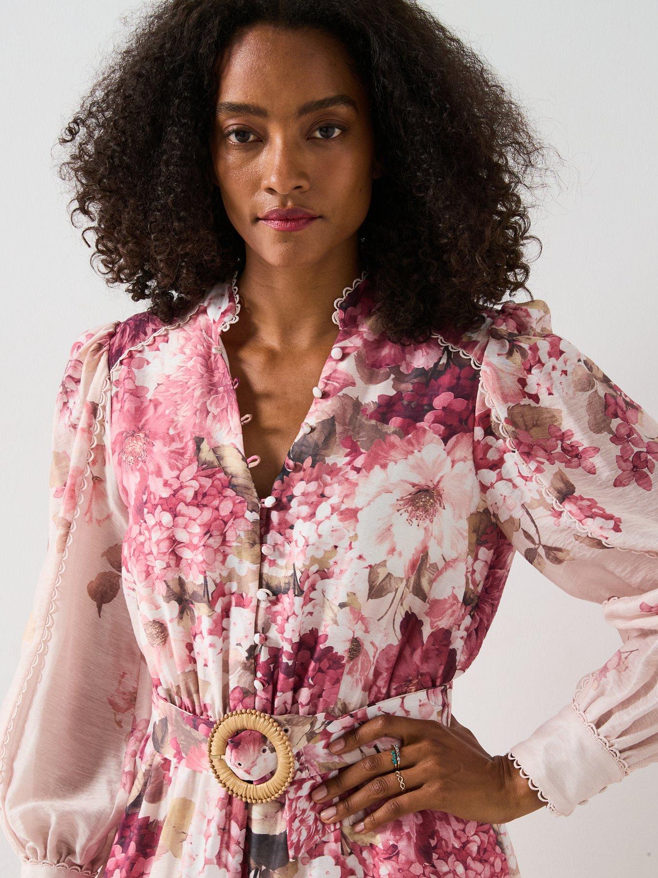 pink forever new dress Forever New ruffle mini dress in pink floral