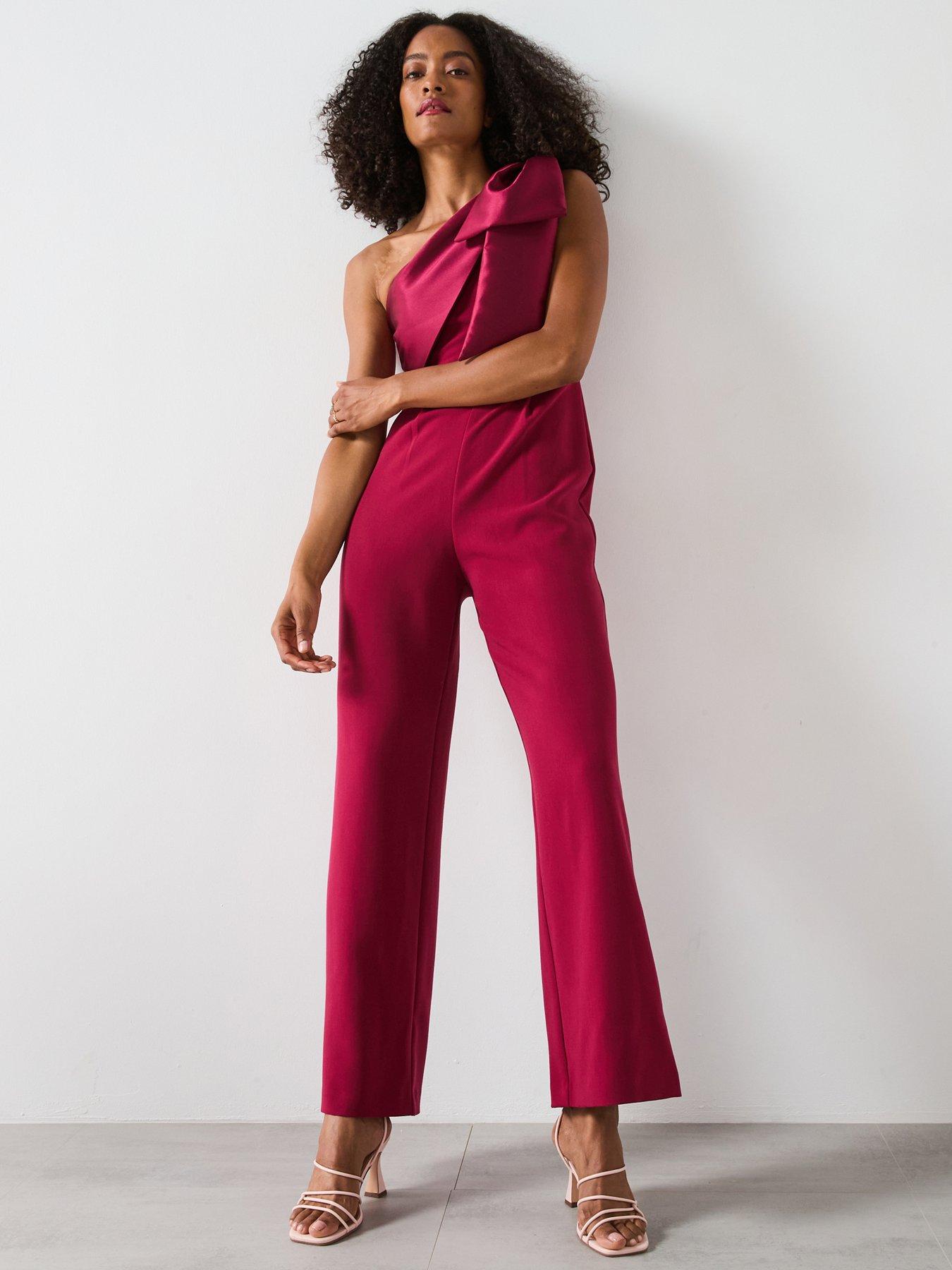 Forever New Donna Asymmetric Bow Jumpsuit - Pink