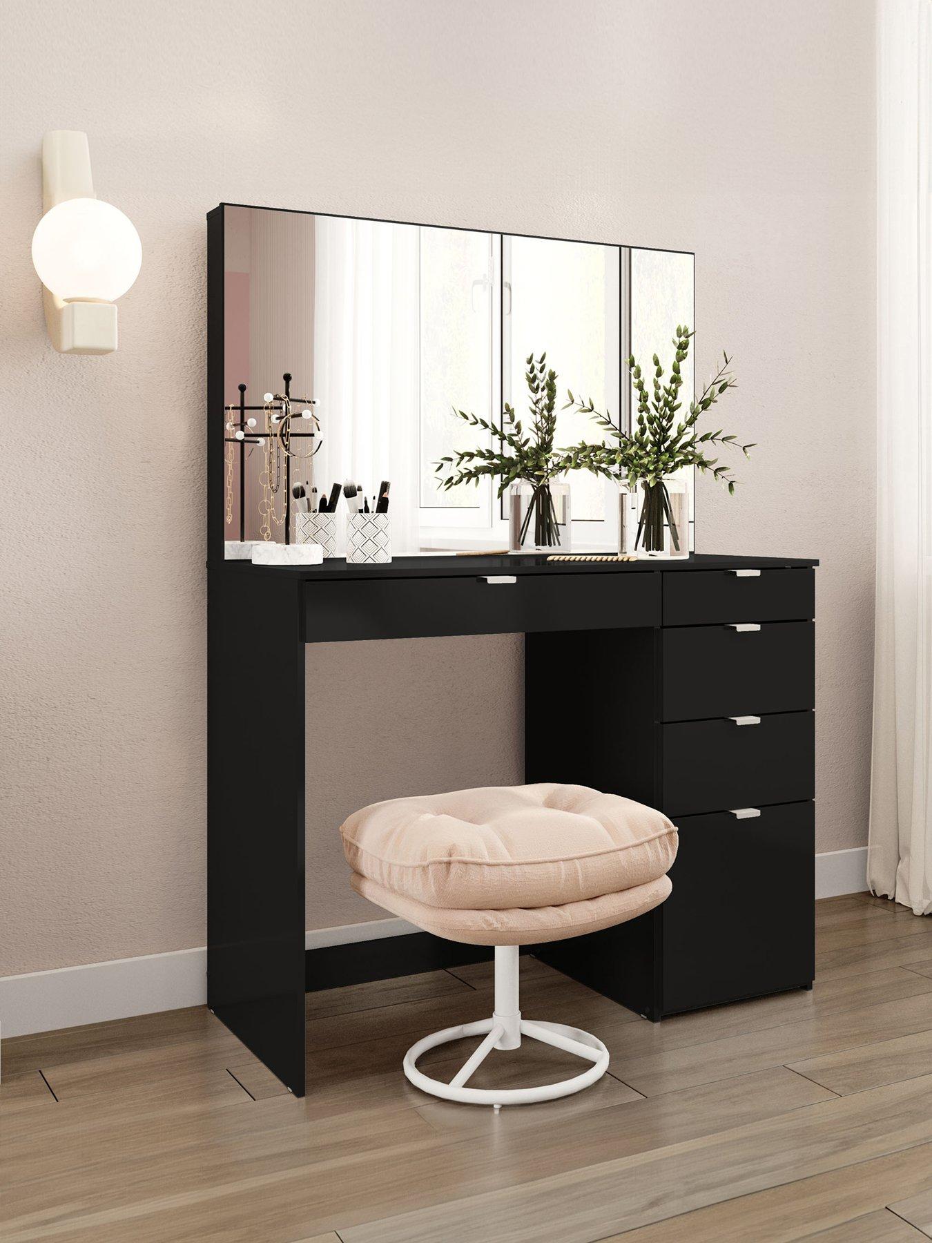 birlea-ava-5-drawer-dressing-table-black