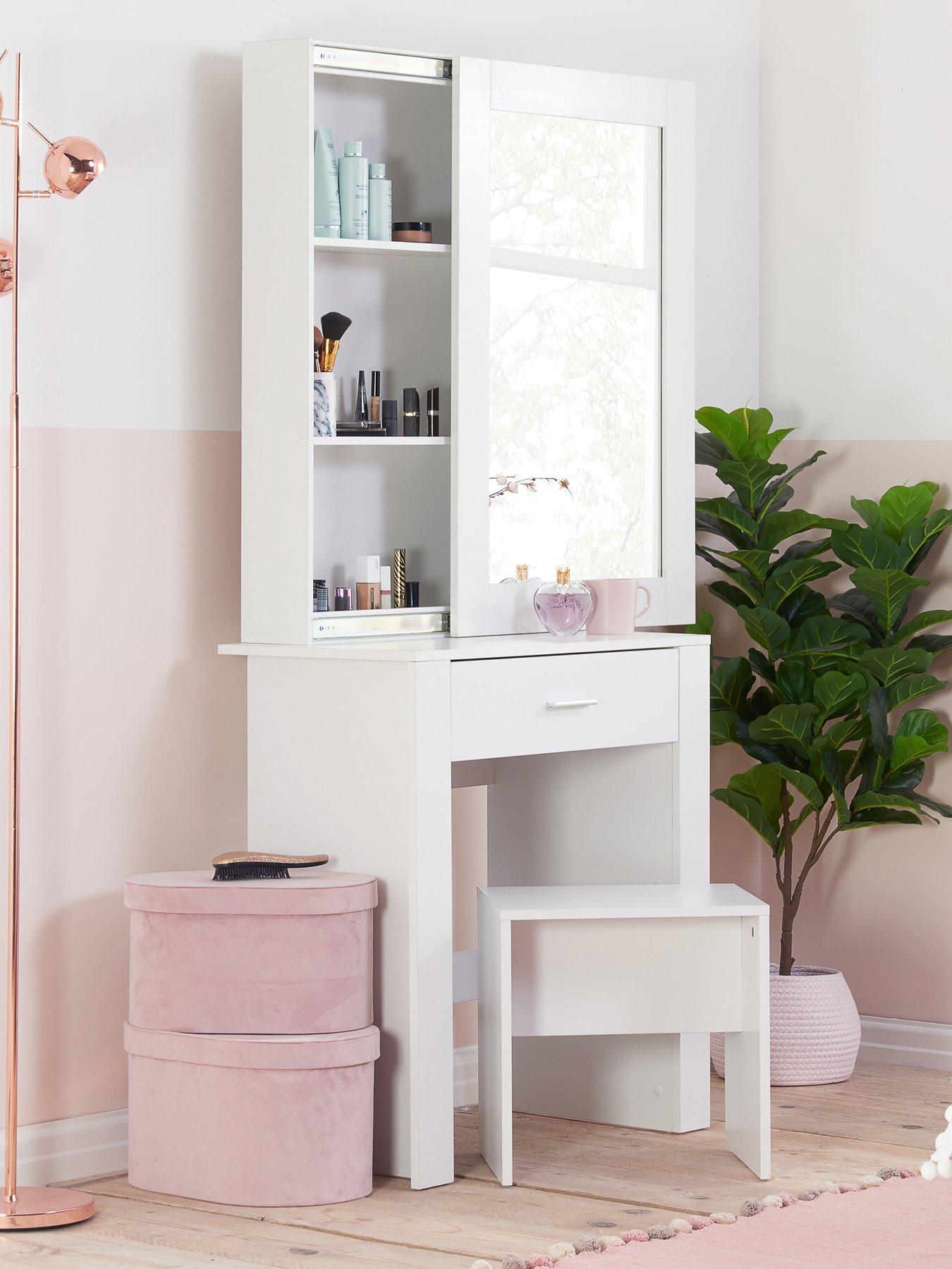 Birlea Evelyn Sliding Mirror Dressing Table - White