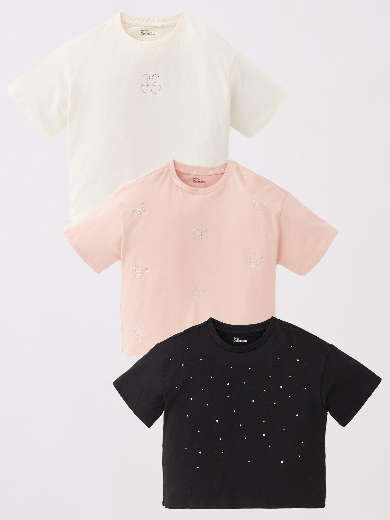 Image 1 of 4 of The Very Collection Girls Heatseal 3 Pack Tops - Multi