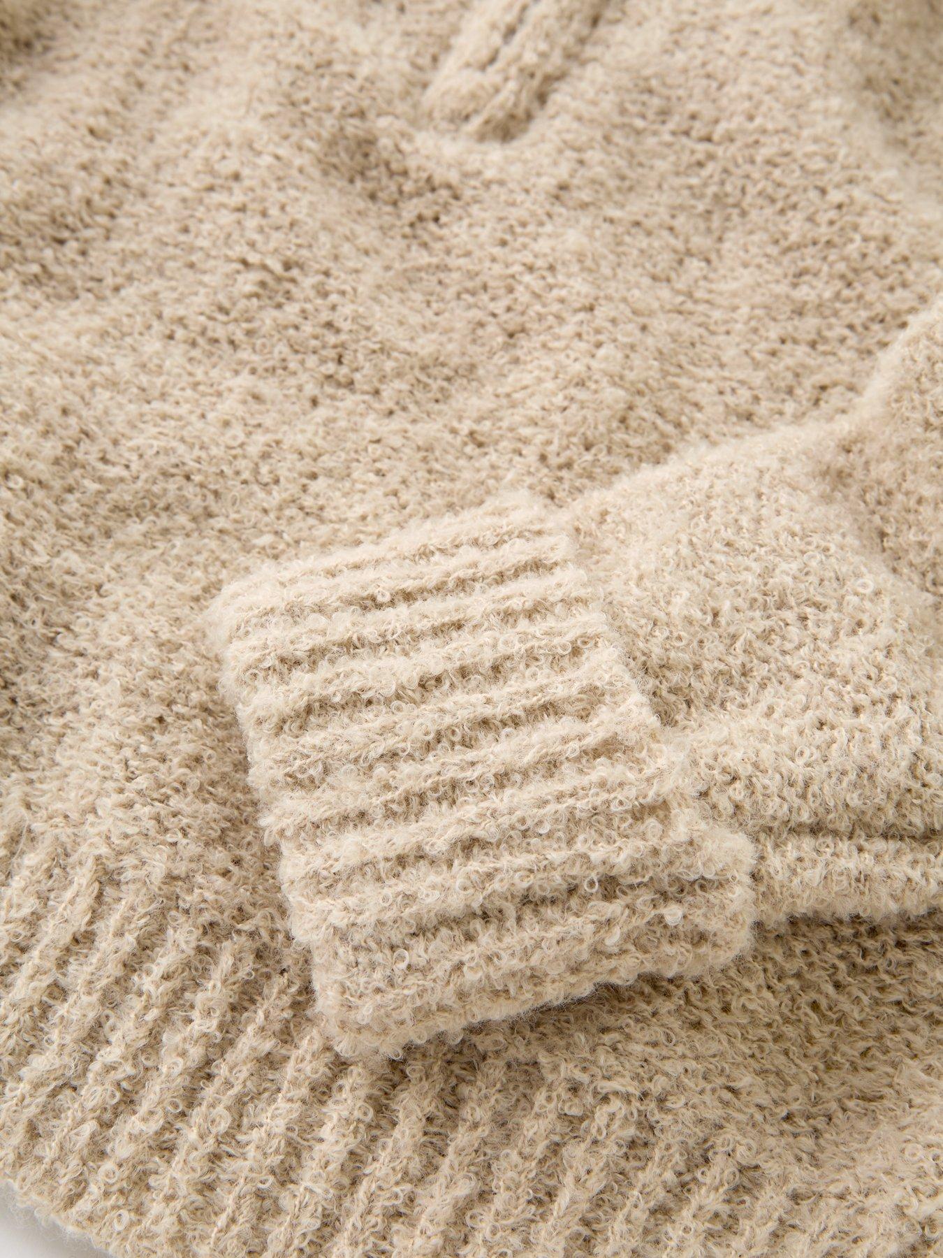  image of the-very-collection-girls-half-zip-knit-set-oatmeal