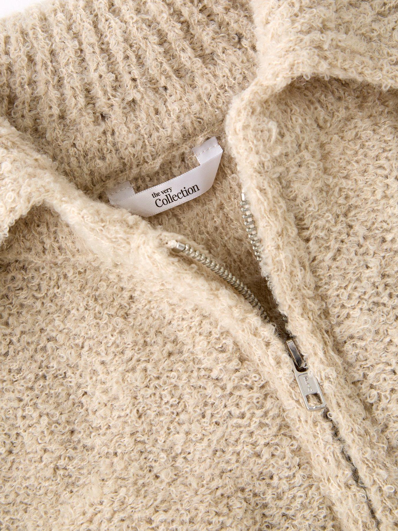  image of the-very-collection-girls-half-zip-knit-set-oatmeal