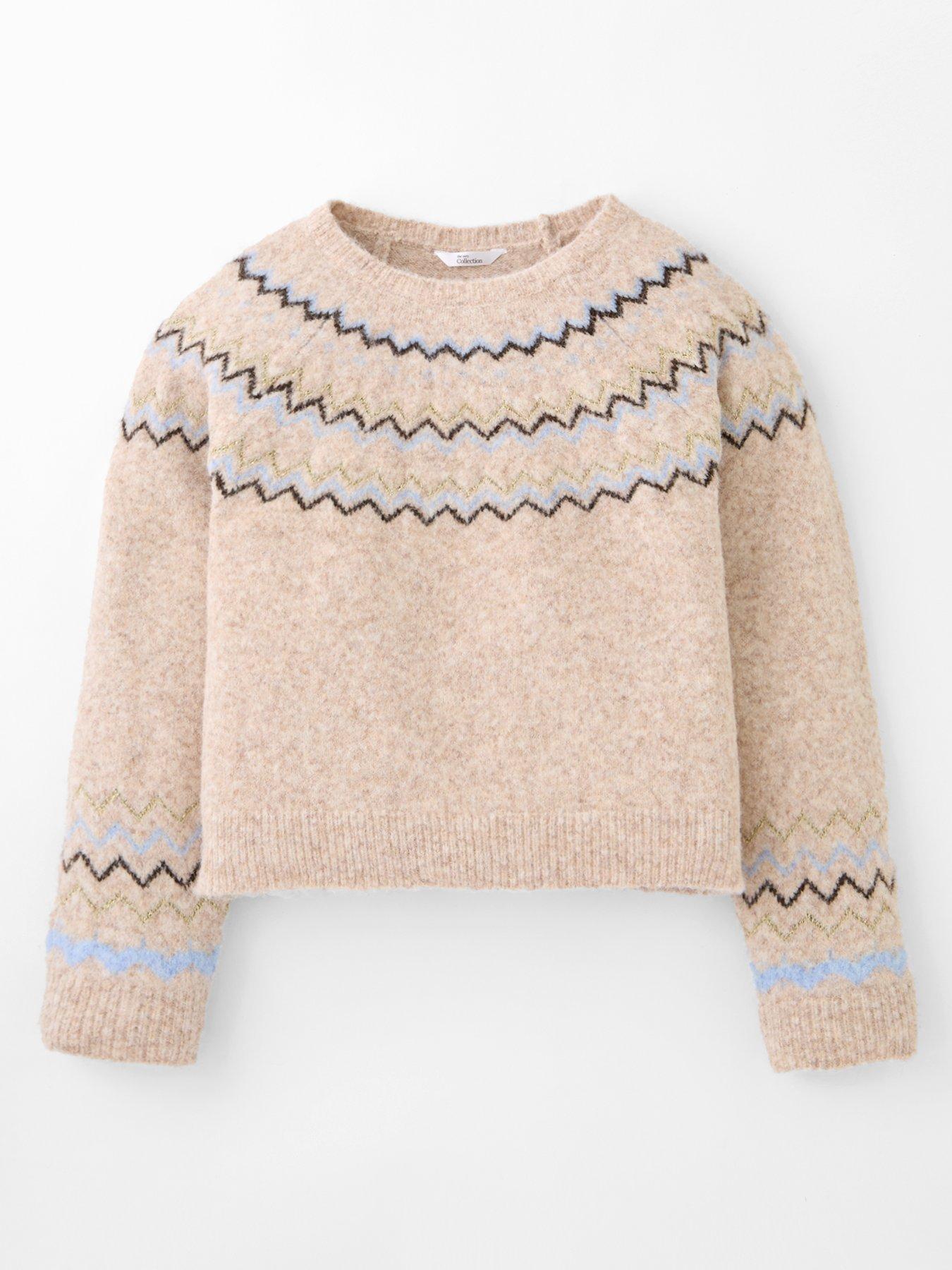 the-very-collection-girls-fairisle-knitted-jumper-cream