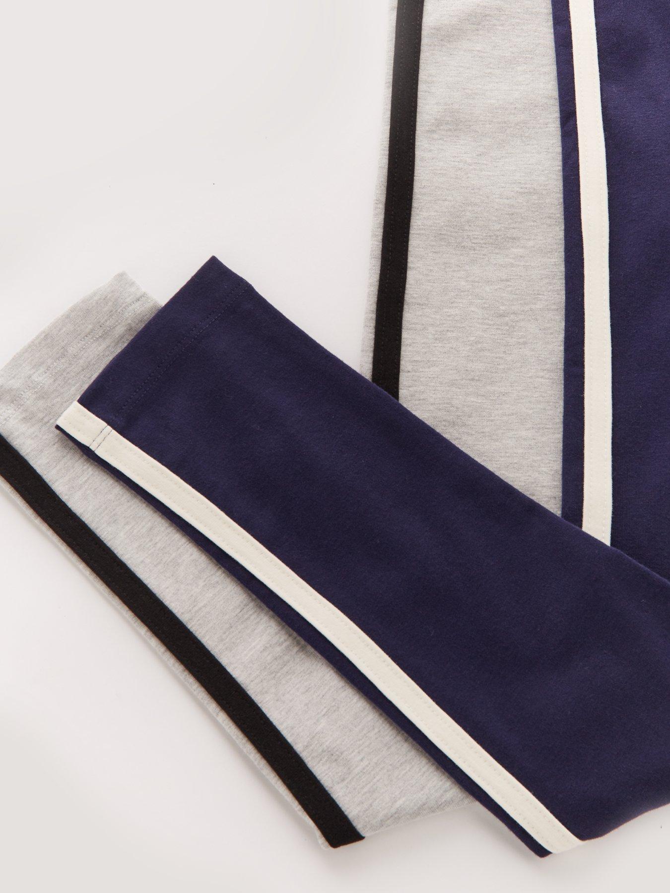  image of the-very-collection-girls-2-pack-cotton-legging-with-side-piping-detail-multi