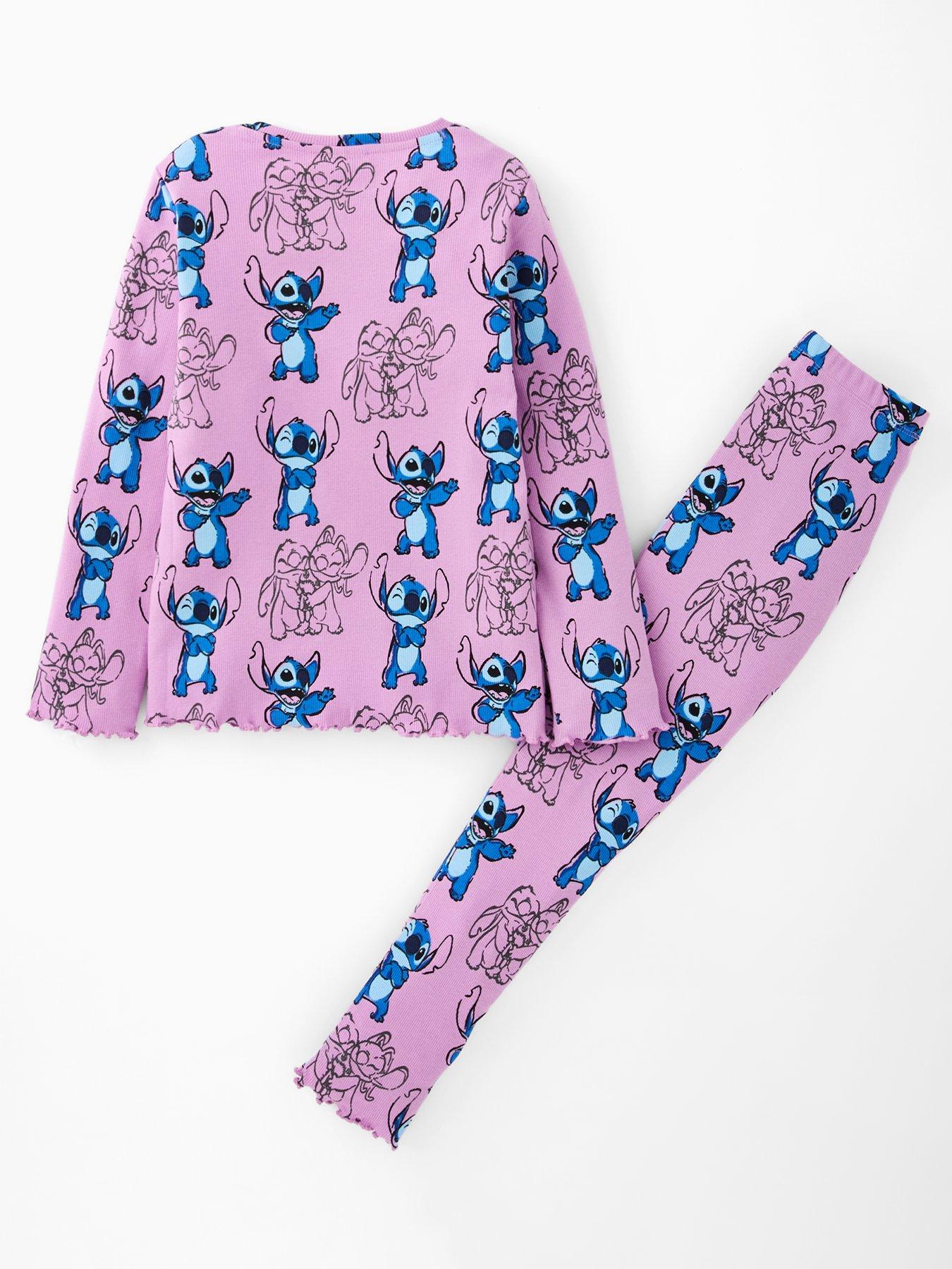  image of disney-lilo-stitch-stitch-rib-all-over-print-pyjamas-purple