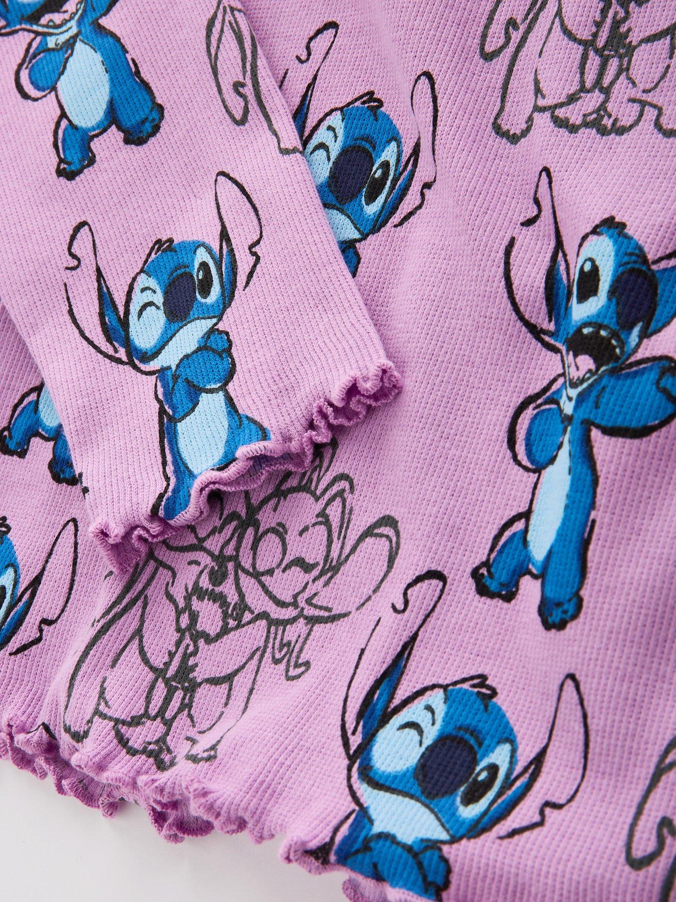  image of disney-lilo-stitch-stitch-rib-all-over-print-pyjamas-purple