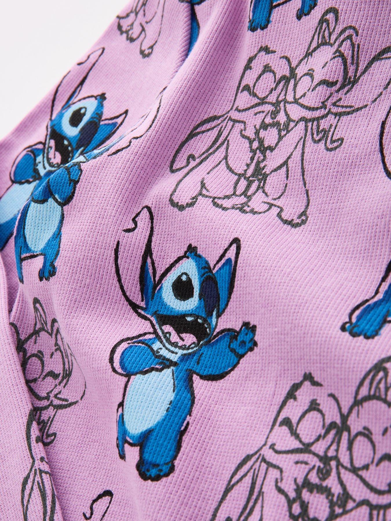  image of disney-lilo-stitch-stitch-rib-all-over-print-pyjamas-purple