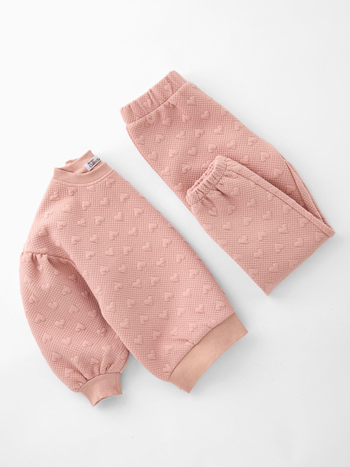  image of the-very-collection-girls-heart-jacquard-tracksuit-pink