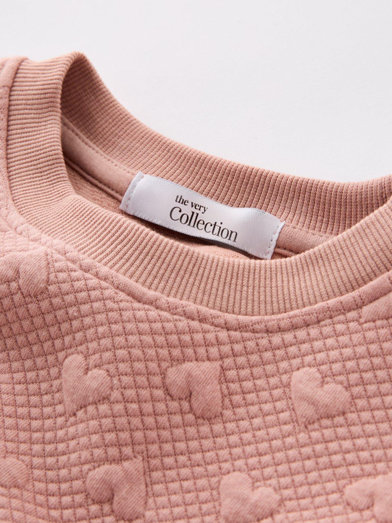  image of the-very-collection-girls-heart-jacquard-tracksuit-pink