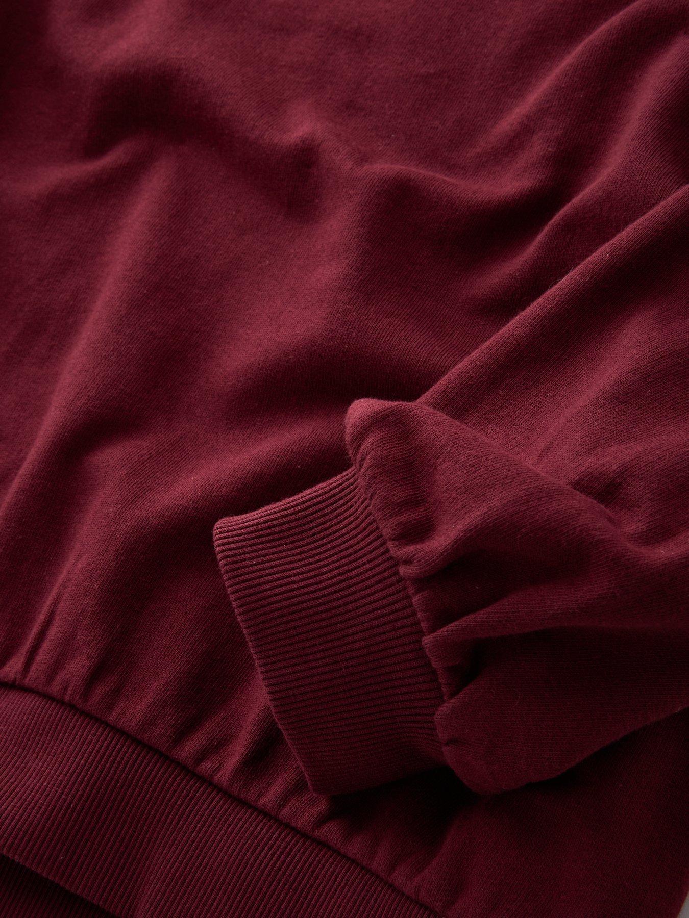  image of the-very-collection-girls-cotton-neck-frill-sweatshirt-nbsp--burgundypink