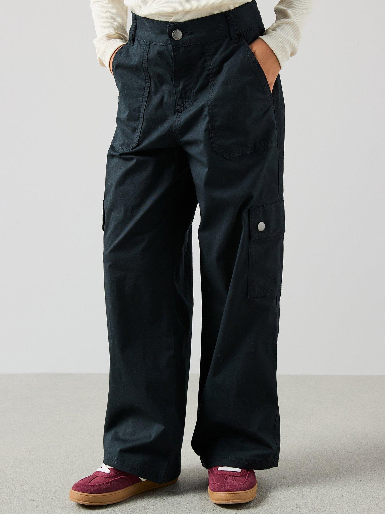 the-very-collection-girls-cargo-trousers-black