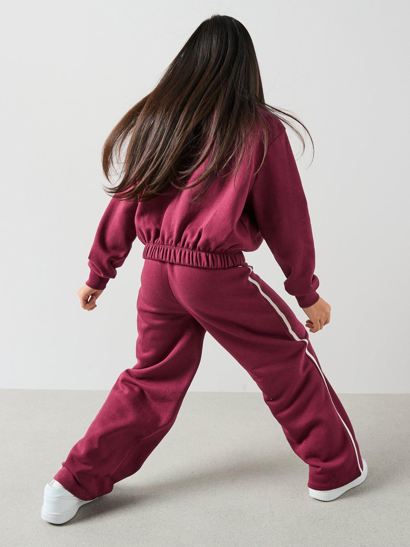 Image 5 of 6 of The Very Collection Girls Applique Number Jog Set - Burgundy/Pink