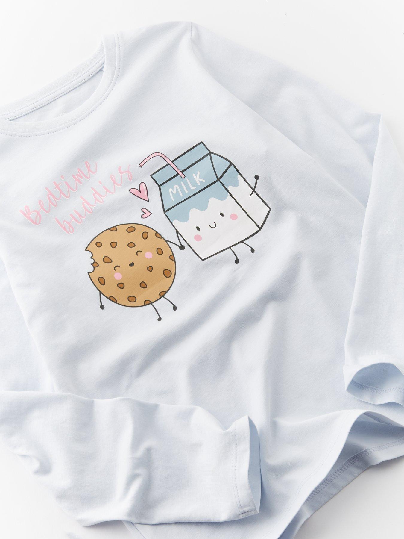  image of the-very-collection-girls-milk-amp-cookies-pyjamas-blue