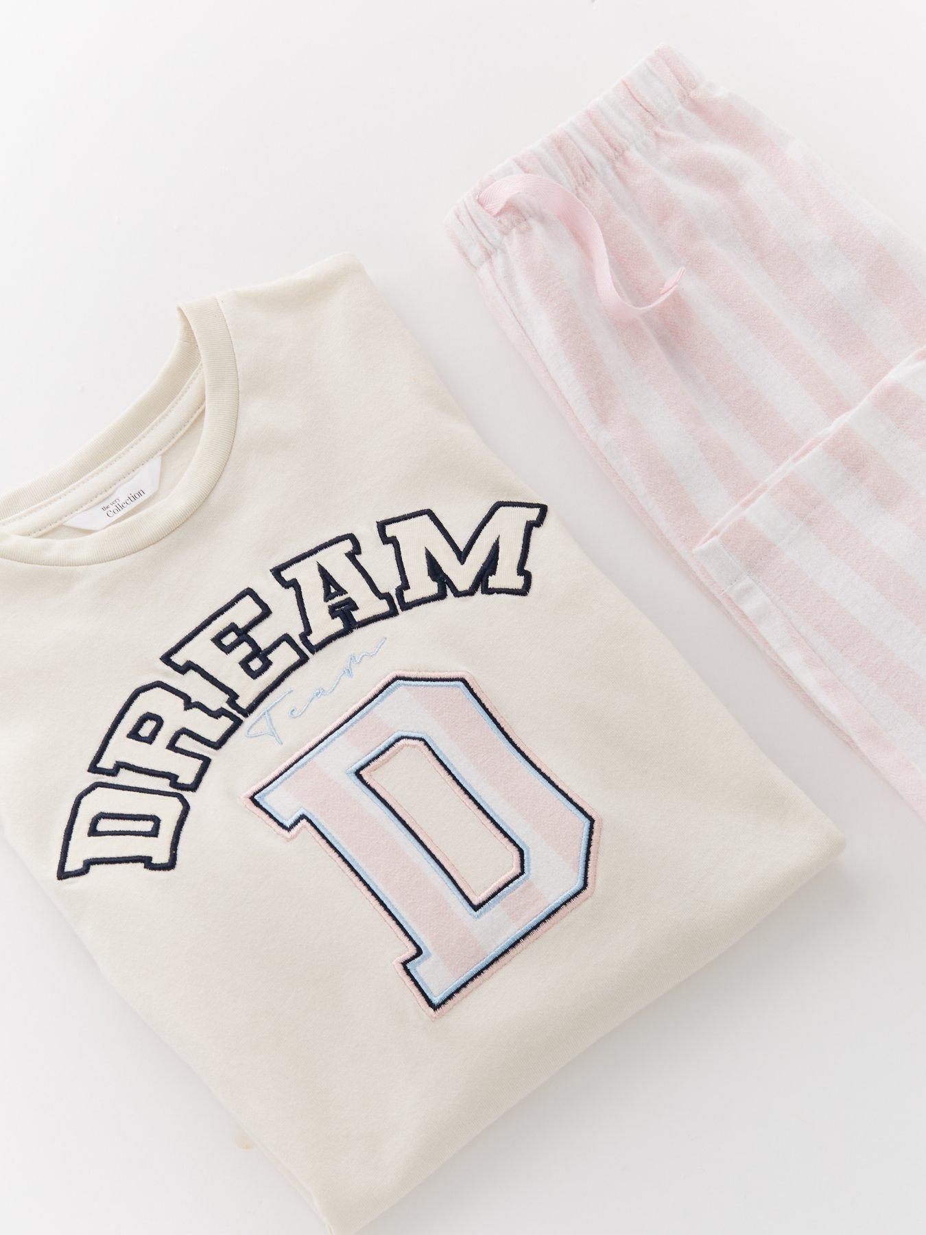 Image 3 of 4 of The Very Collection Girls Dreamer Graphic Print Stripe Pyjamas - Multi