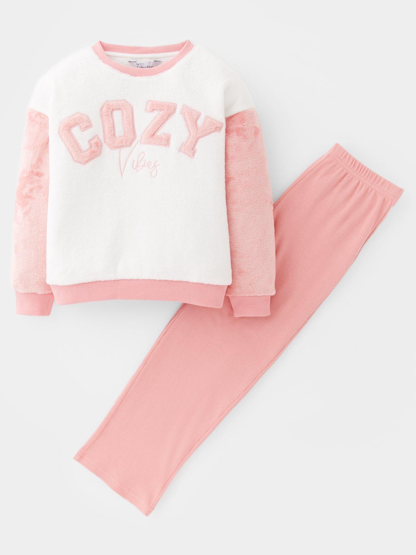 Image 1 of 4 of The Very Collection Girls Cozy Fleece Pyjamas - Multi