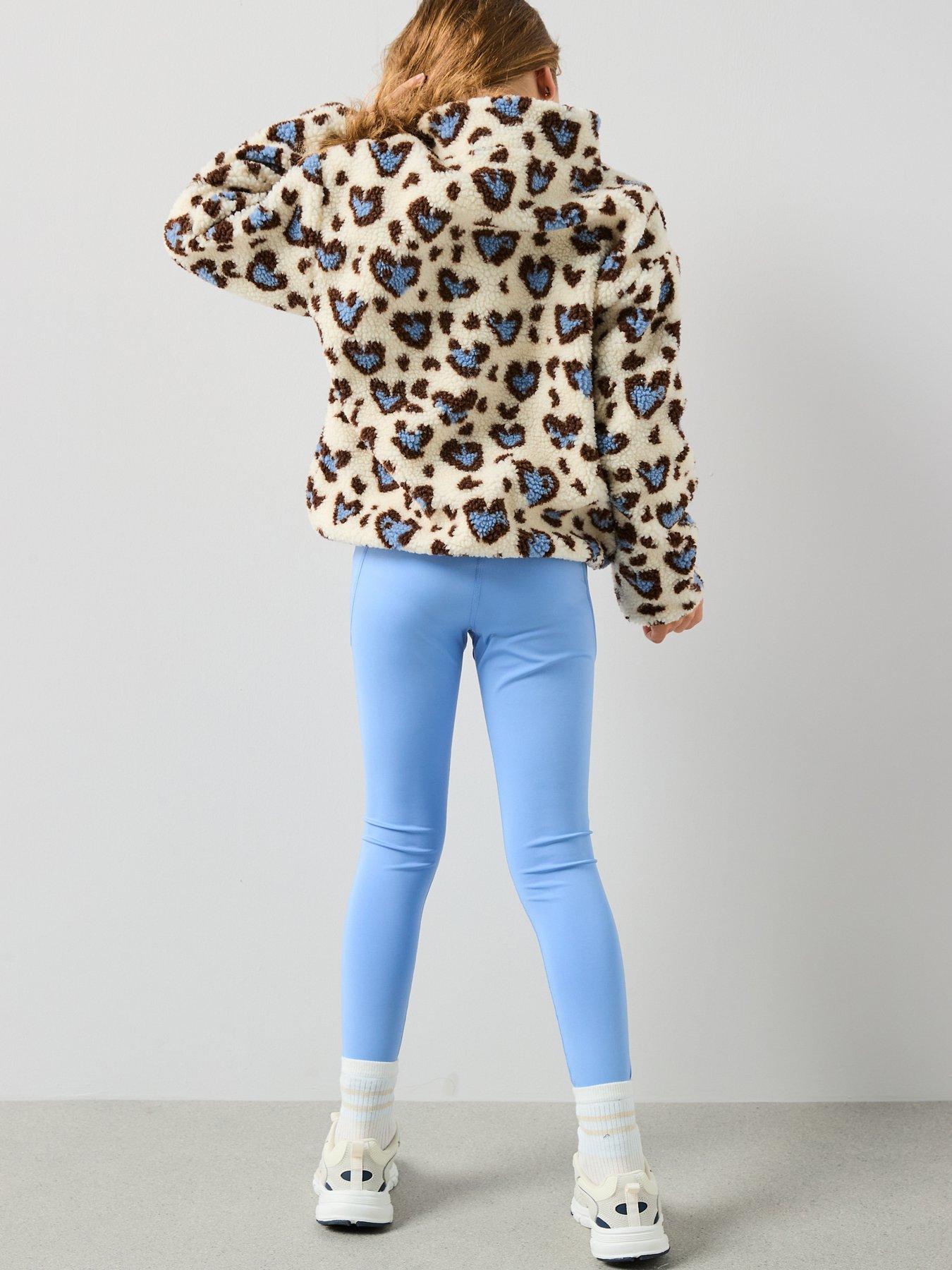 stillFront image of the-very-collection-girls-borg-heart-animal-zip-up-jacket-print
