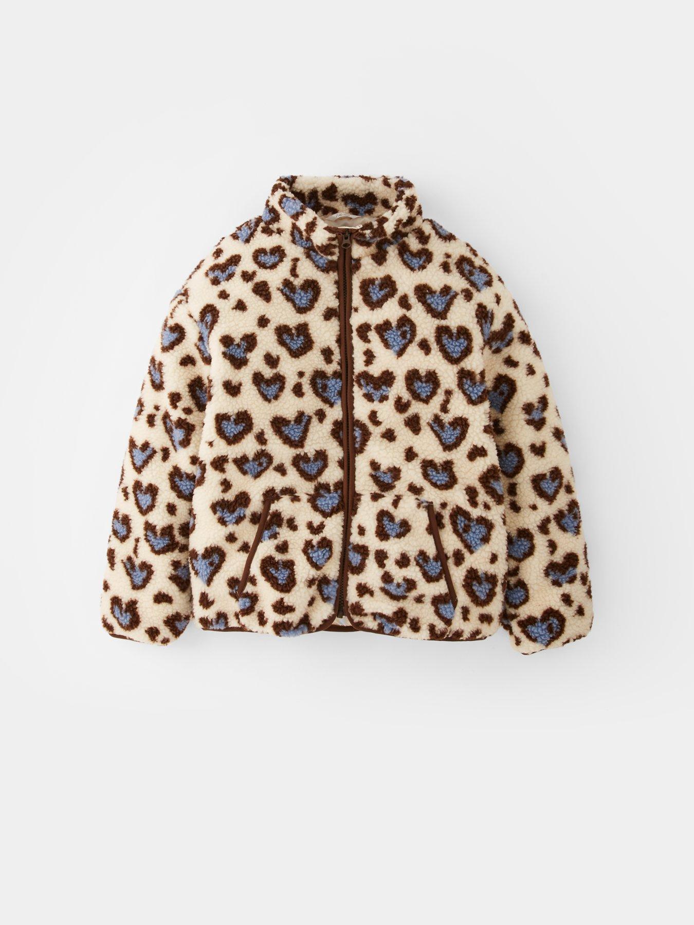  image of the-very-collection-girls-borg-heart-animal-zip-up-jacket-print