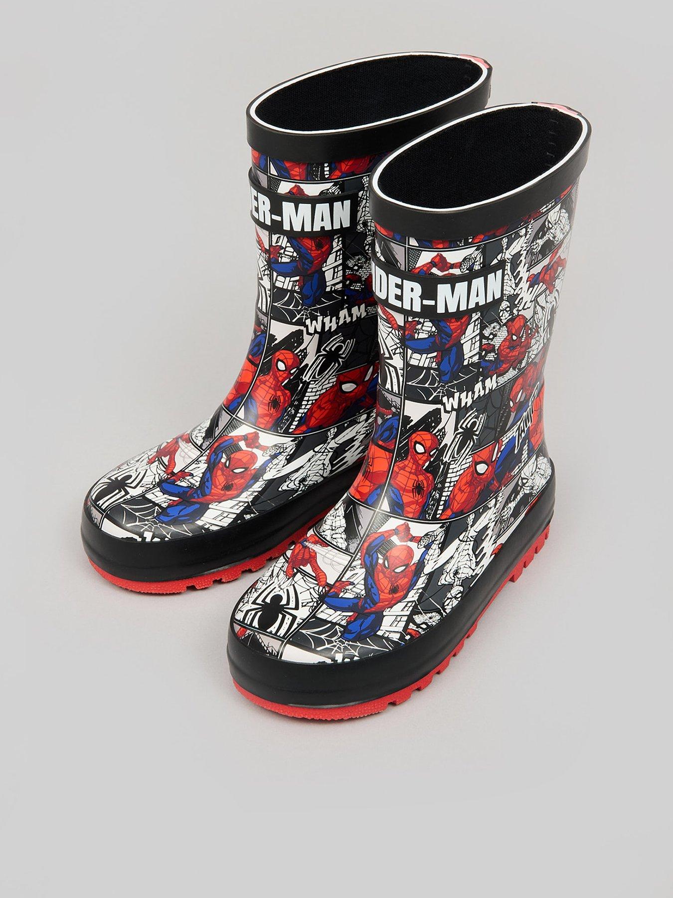 spiderman-boy-wellies-black