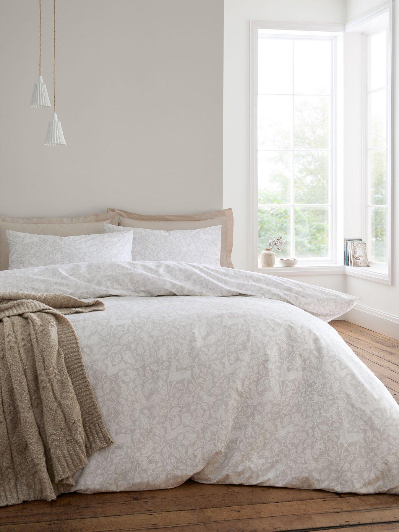 undefined Woodland 200 Thread Count Cotton Reversible Duvet Set Natural