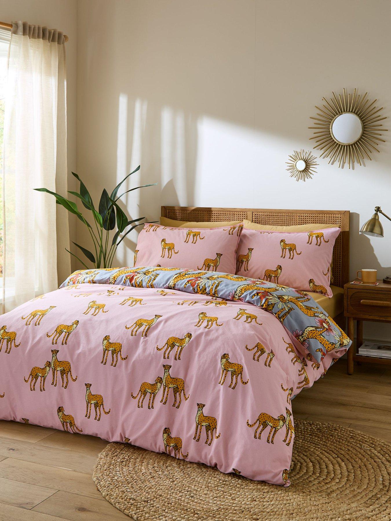 Image 3 of 6 of Their Nibs Untamed Cheetah 100% Cotton Reversible Duvet Set Grey
