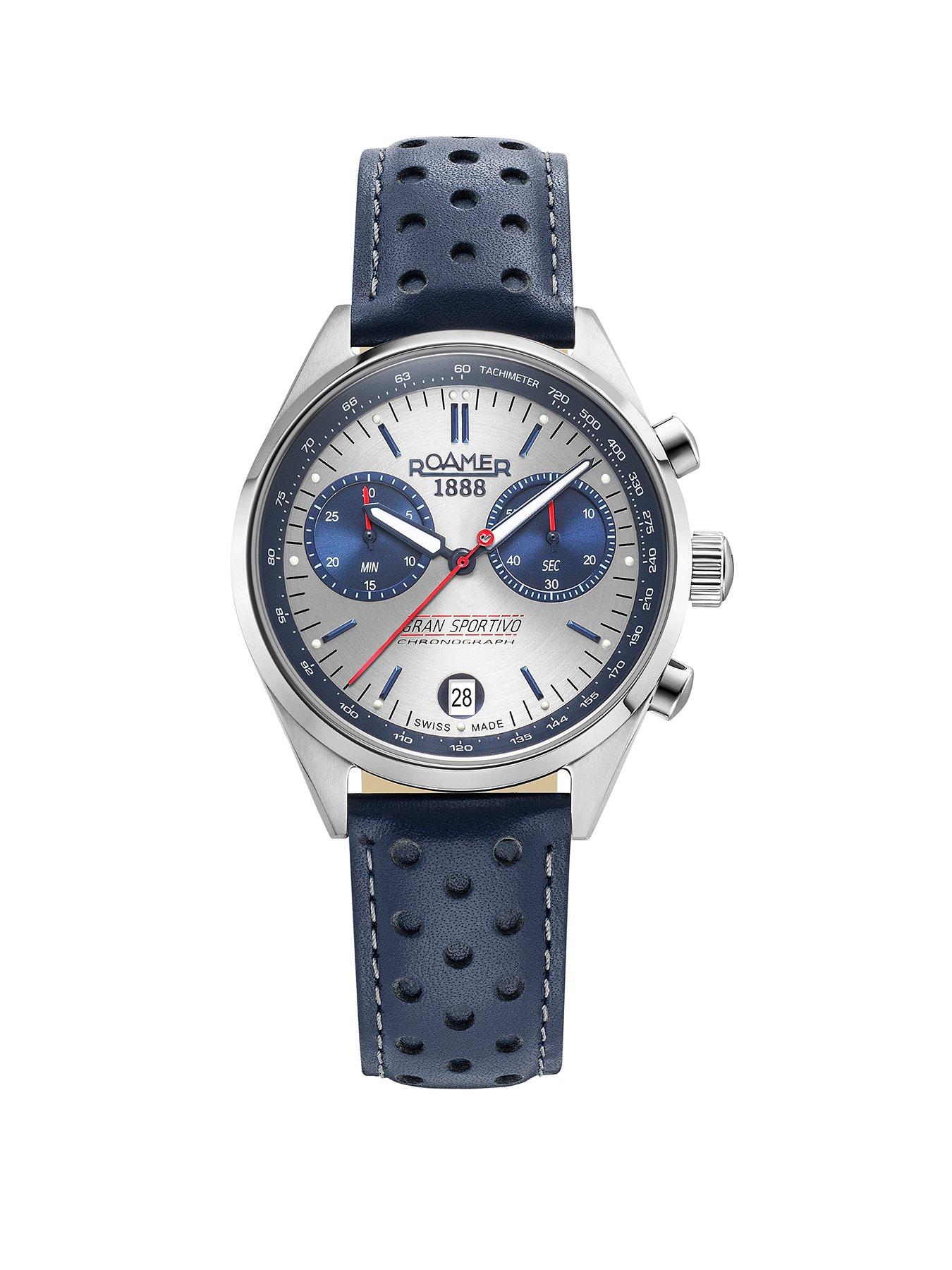  image of roamer-of-switzerland-limited-edition-interchangeable-box-set-with-additional-blue-leather-strap-very-exclusive