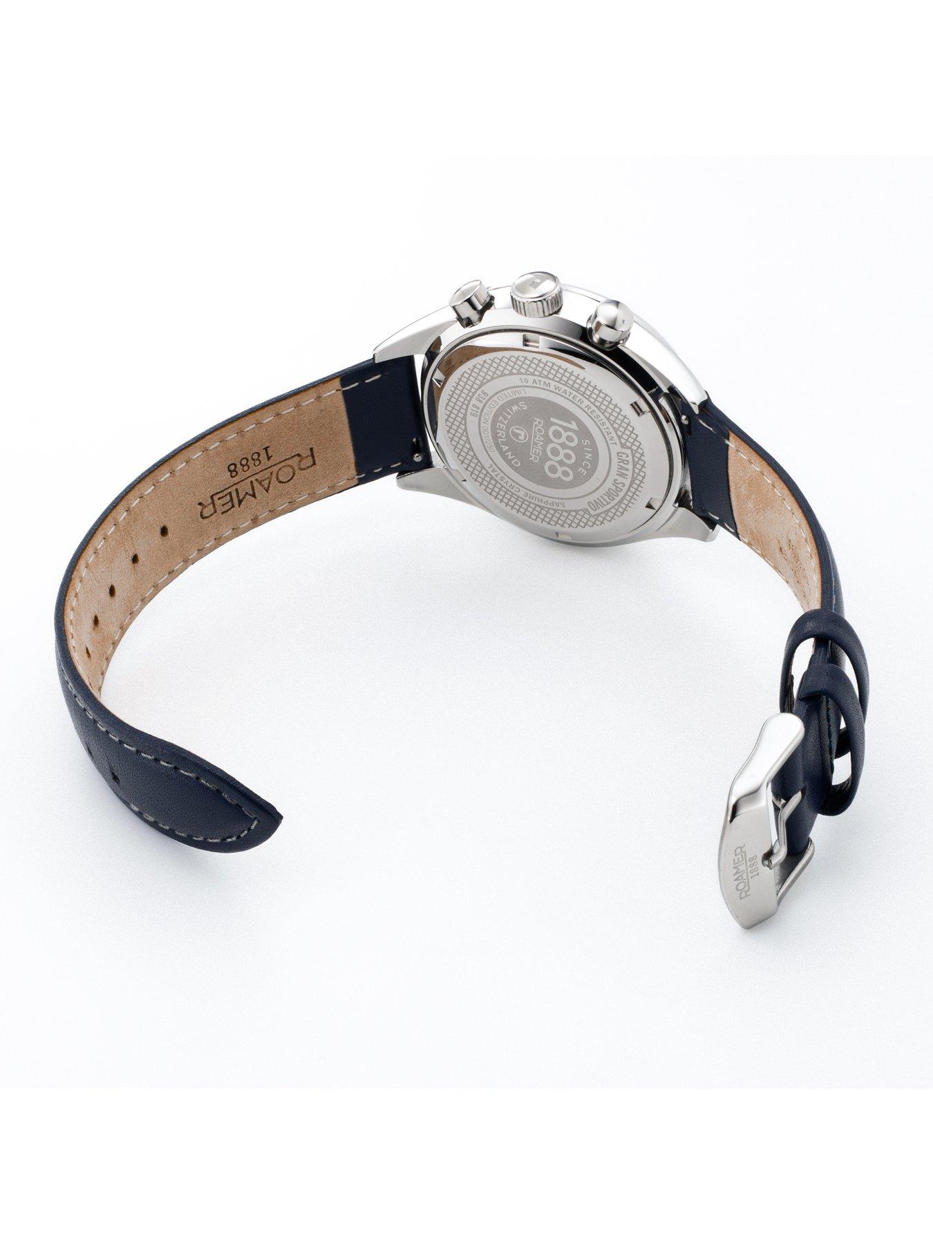  image of roamer-of-switzerland-limited-edition-interchangeable-box-set-with-additional-blue-leather-strap-very-exclusive