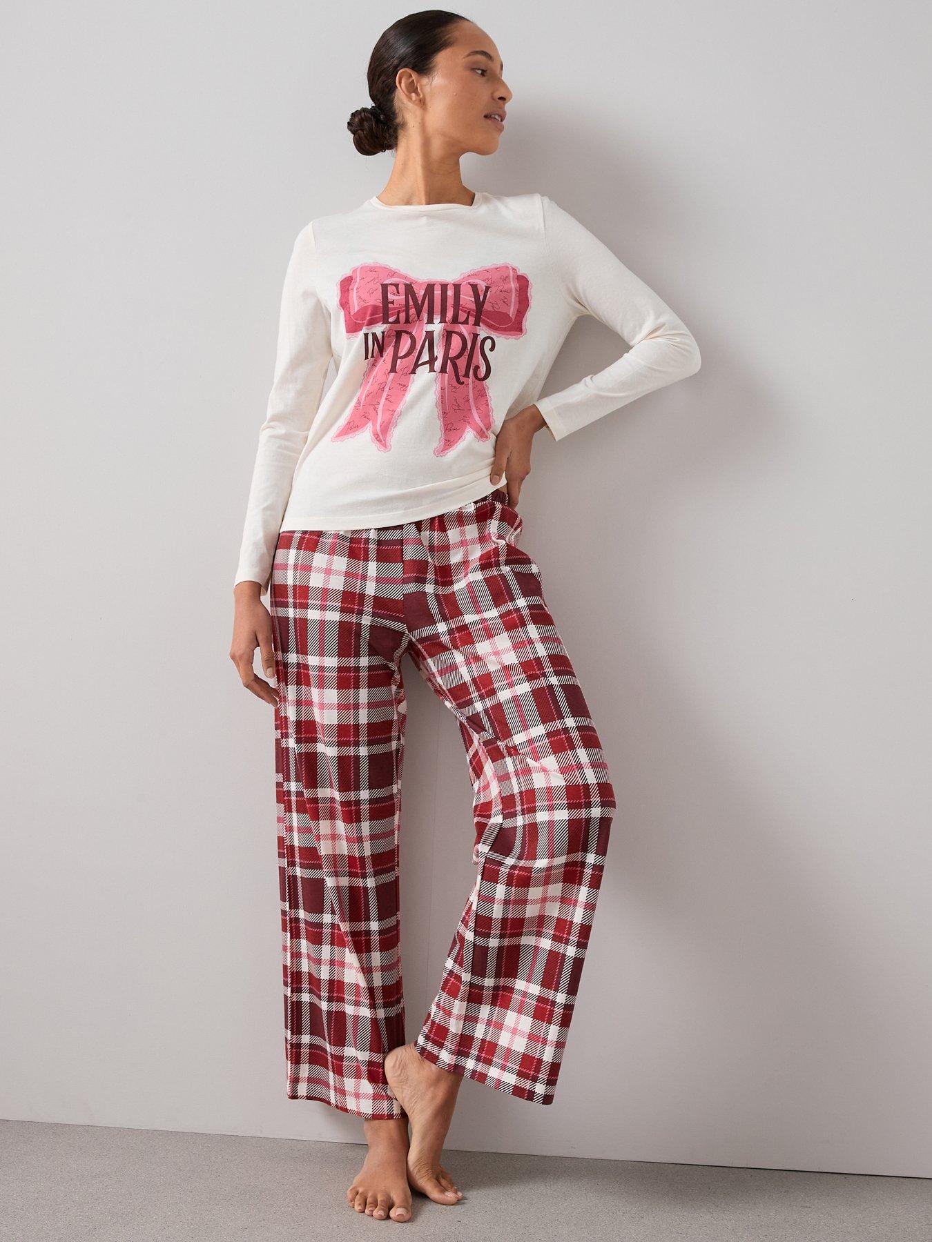 The Very Collection Emily In Paris Bow Print Long Leg Pyjama Set - Multi