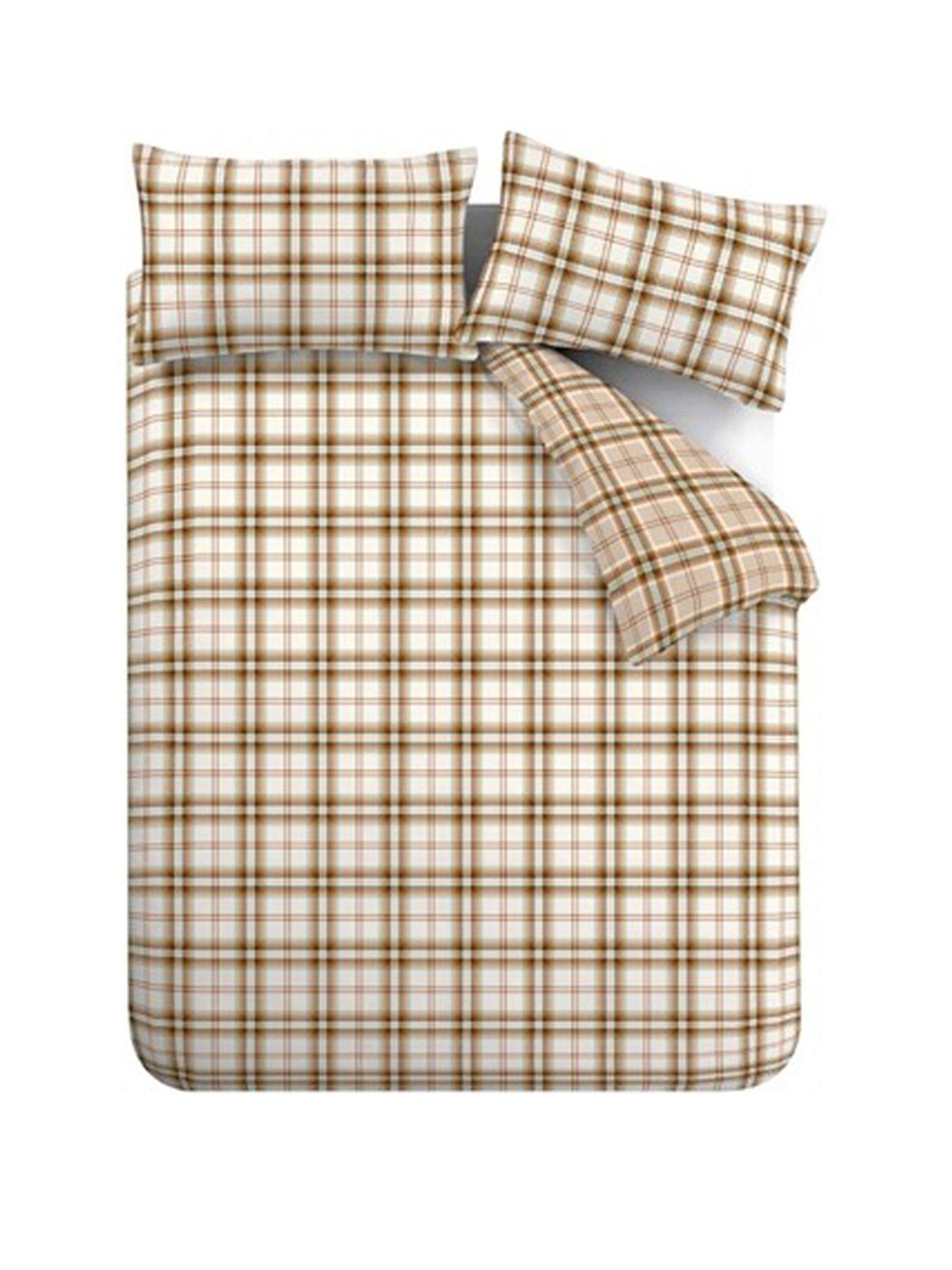Image 2 of 5 of Catherine Lansfield Kelso Check Duvet Set Burnt Orange