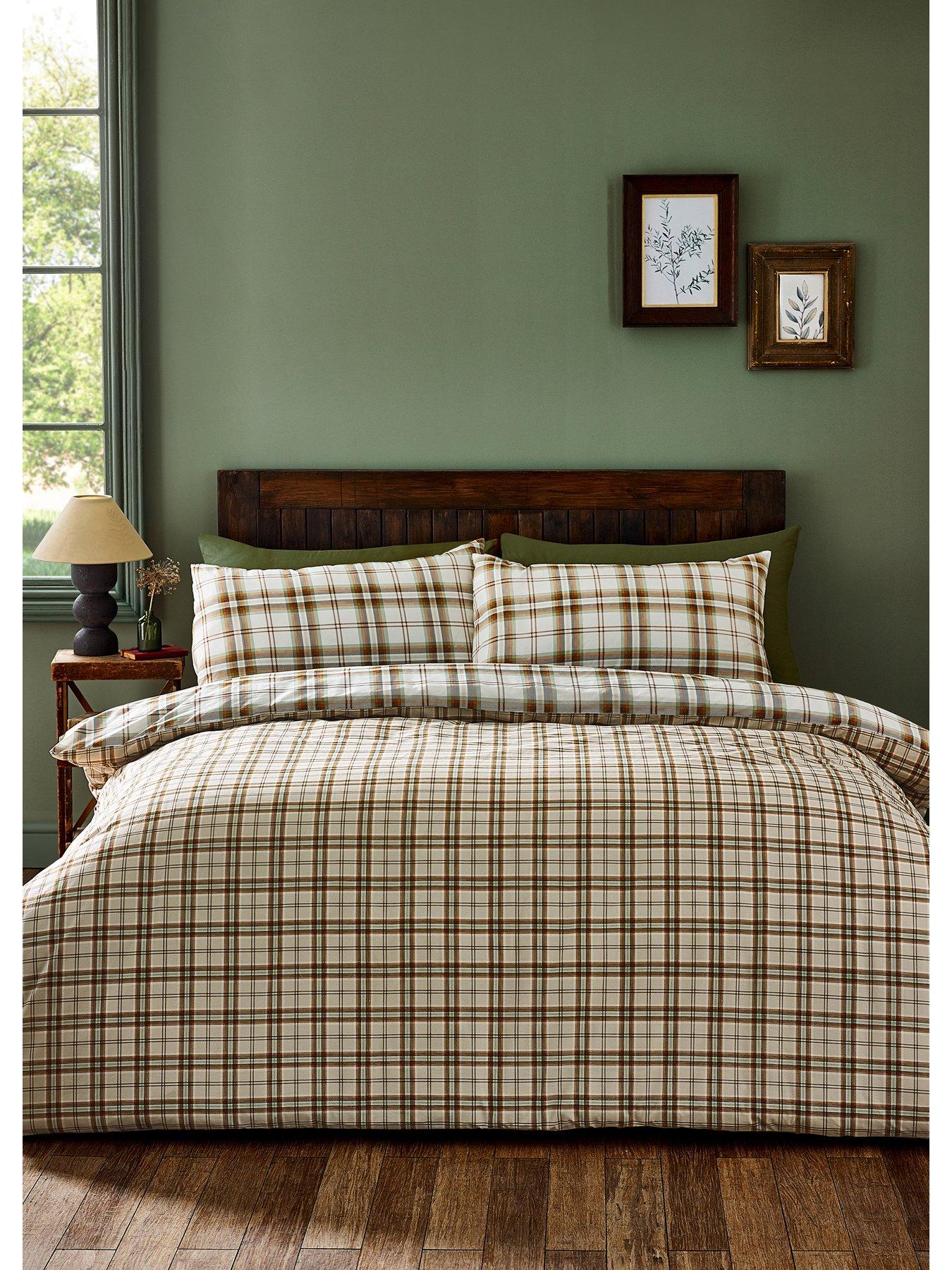 Image 3 of 5 of Catherine Lansfield Kelso Check Duvet Set Burnt Orange