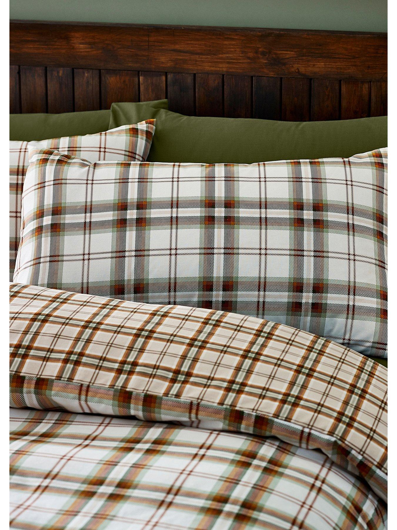 Image 4 of 5 of Catherine Lansfield Kelso Check Duvet Set Burnt Orange