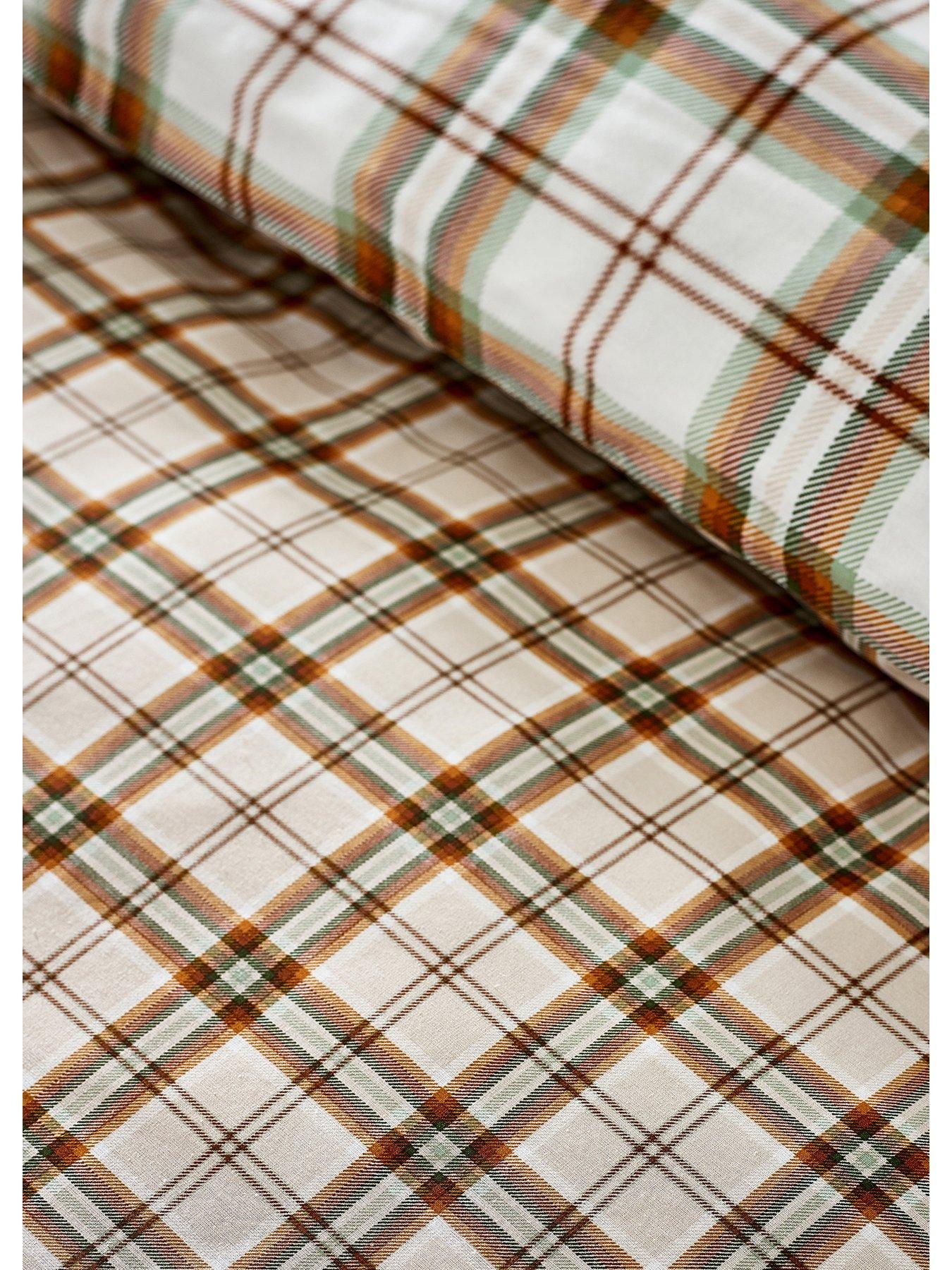 Image 5 of 5 of Catherine Lansfield Kelso Check Duvet Set Burnt Orange