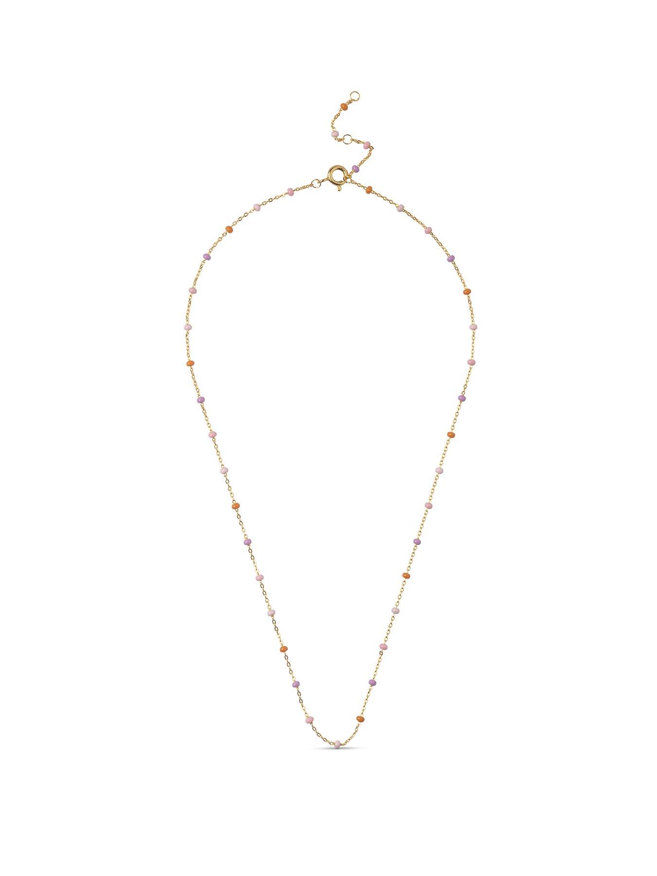undefined Lola Necklace 18ct Gold Plated 925 Sterling Silver - Blush