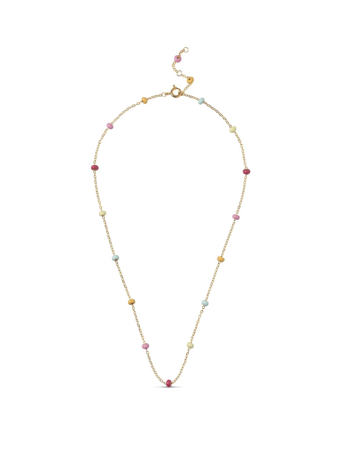 Image 1 of 4 of ENAMEL Copenhagen Lola Bold Necklace 18ct Gold Plated 925 Sterling Silver - Rainbow