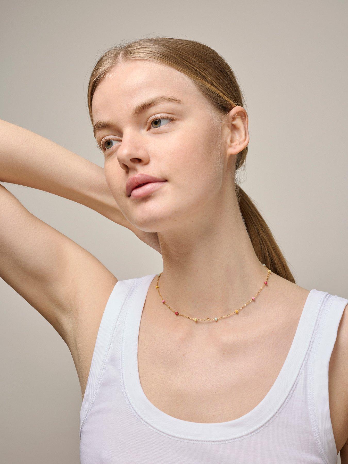 Image 2 of 4 of ENAMEL Copenhagen Lola Bold Necklace 18ct Gold Plated 925 Sterling Silver - Rainbow