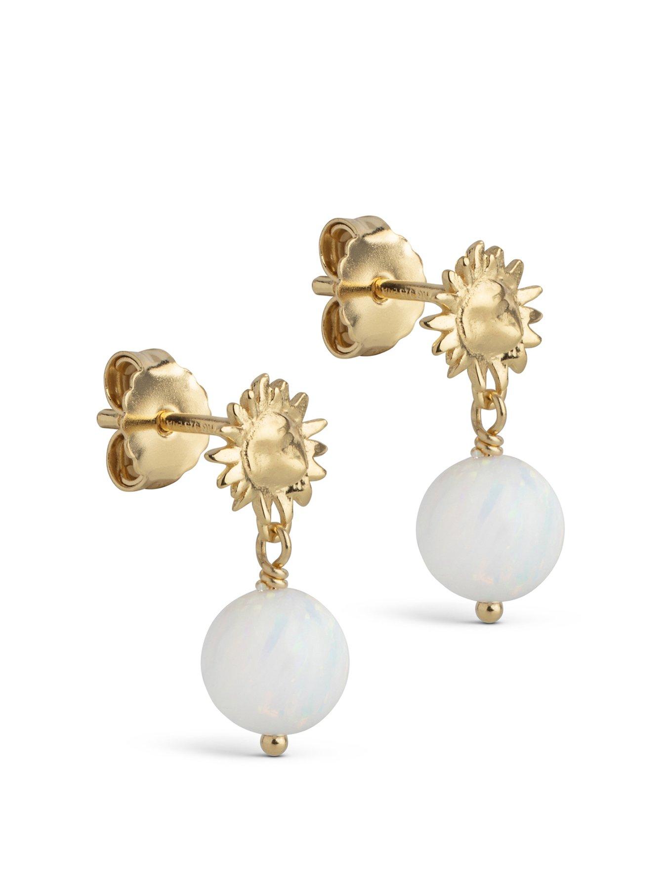 undefined Daystar Globe Earrings 18ct Gold Plated 925 Sterling Silver