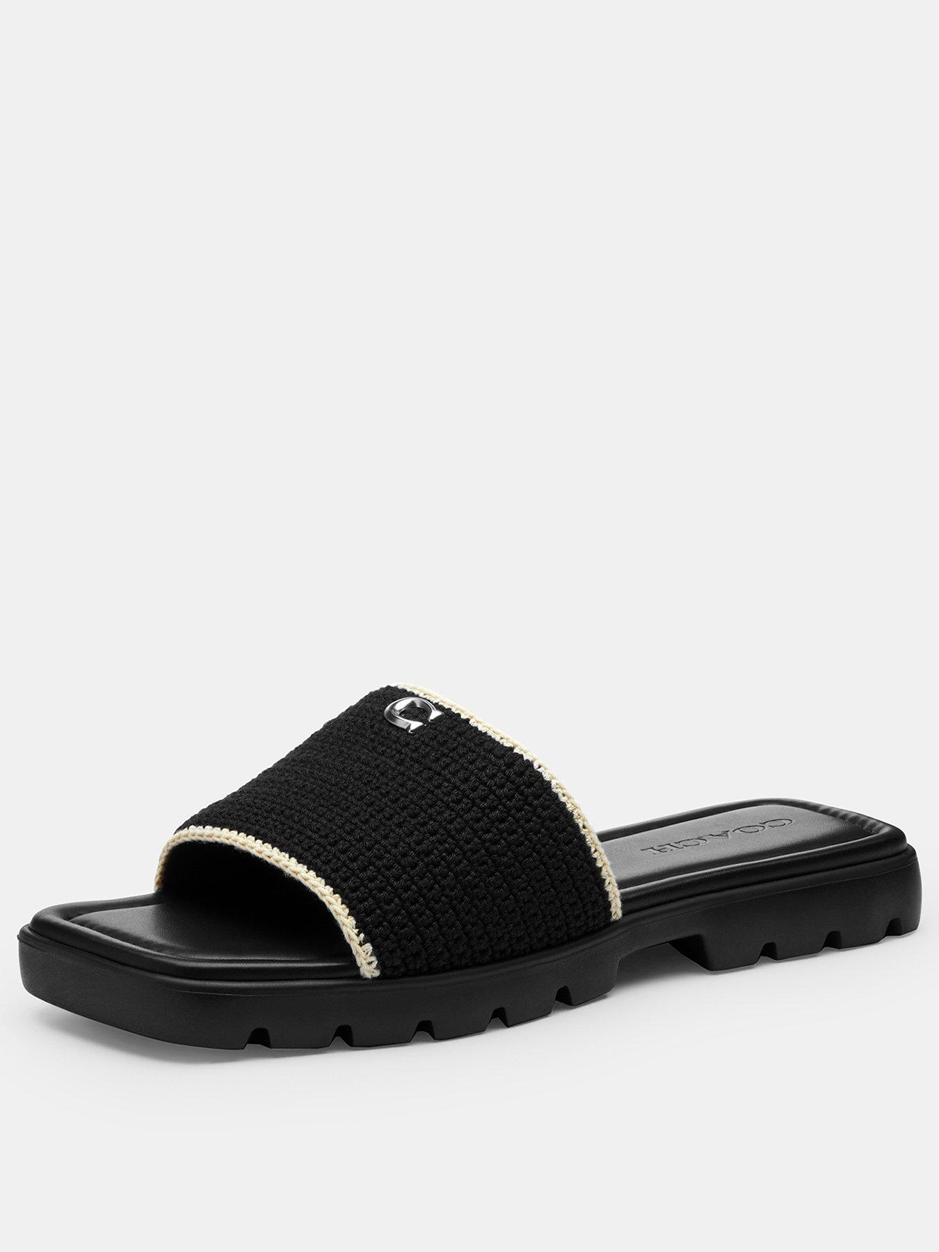 Image 4 of 6 of COACH Florence Crochet Sandal - Black