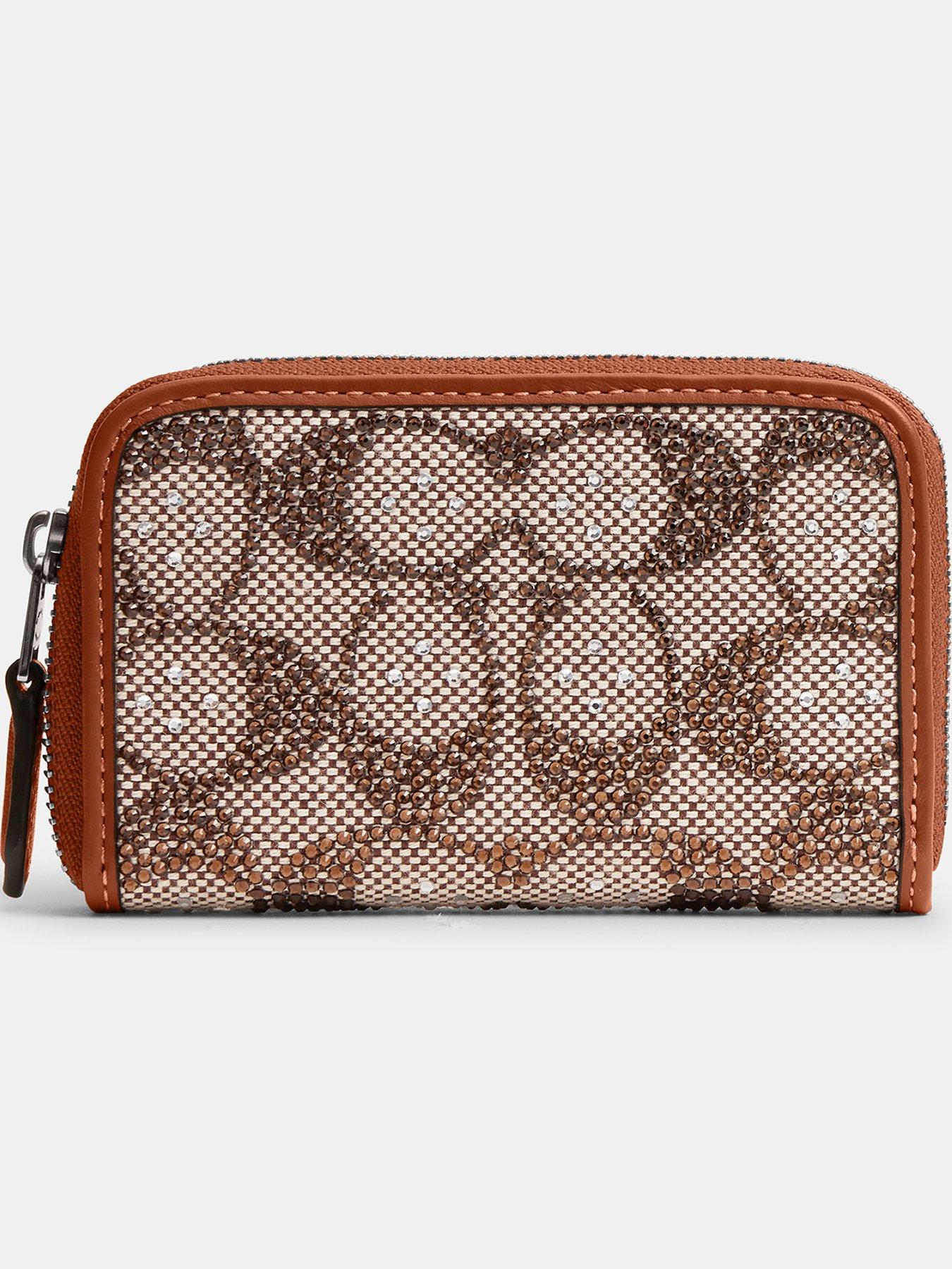 undefined Crystal Signature Jacquard Essential Small Zip Around Card Case